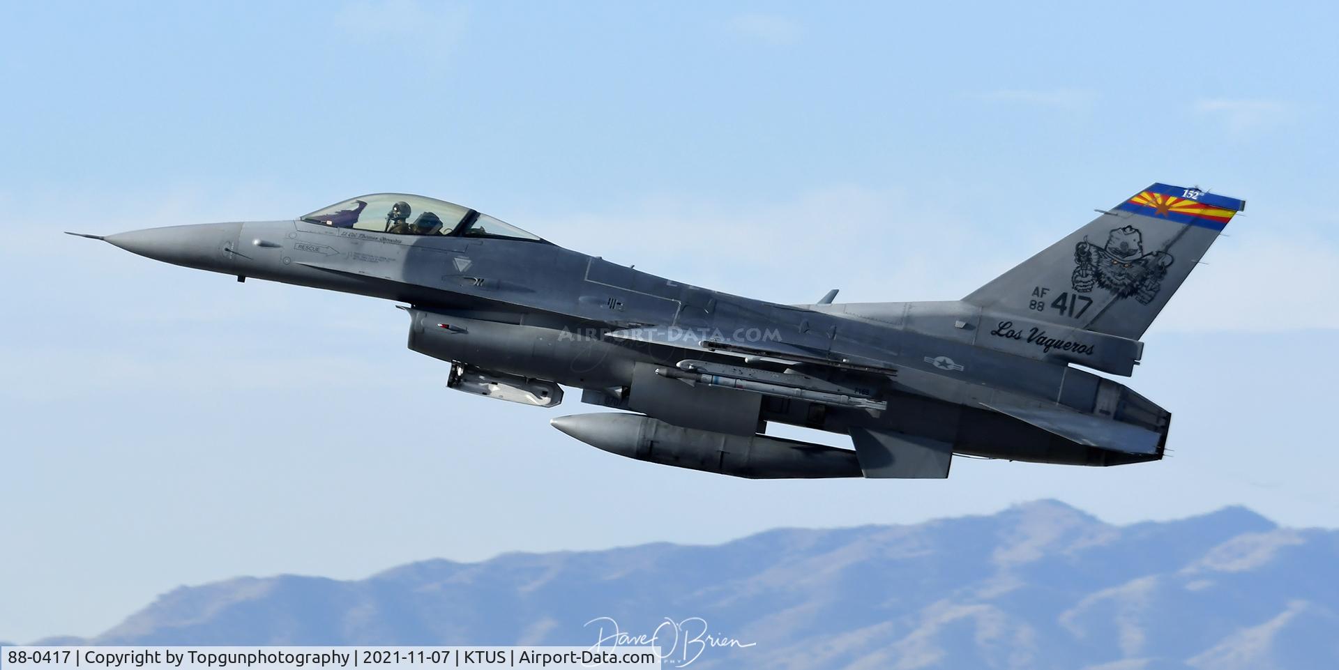 88-0417, 1988 General Dynamics F-16C Fighting Falcon C/N 1C-019, Los Vaqueros