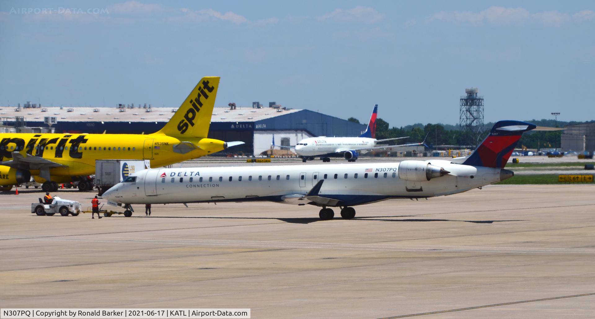 N307PQ, 2014 Bombardier CRJ-900LR NG (CL-600-2D24) C/N 15307, Pushback Atlanta