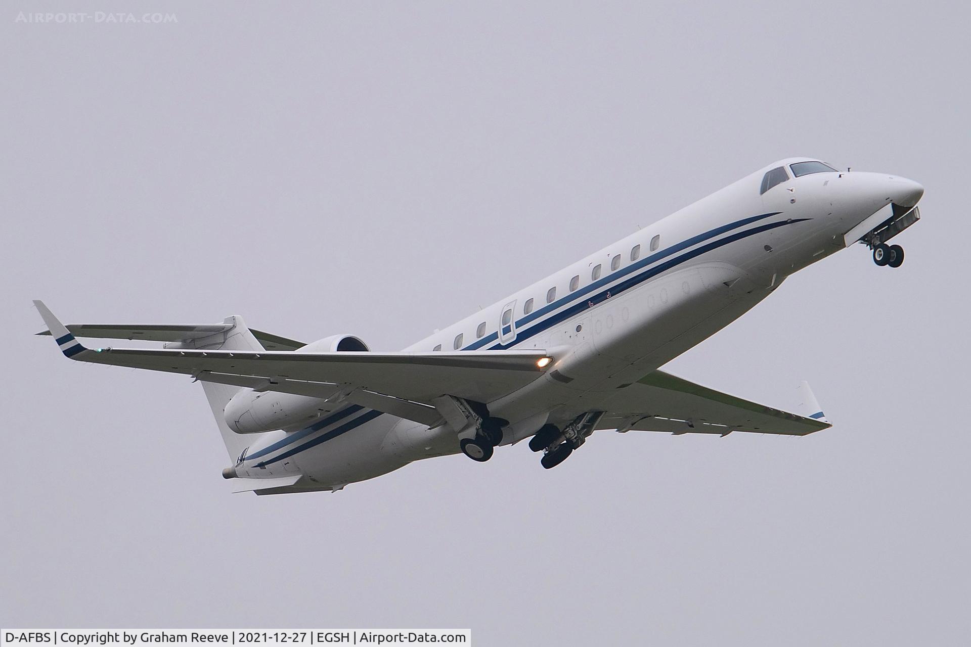 D-AFBS, 2015 Embraer EMB-135BJ Legacy 650 C/N 14501214, Departing from Norwich.