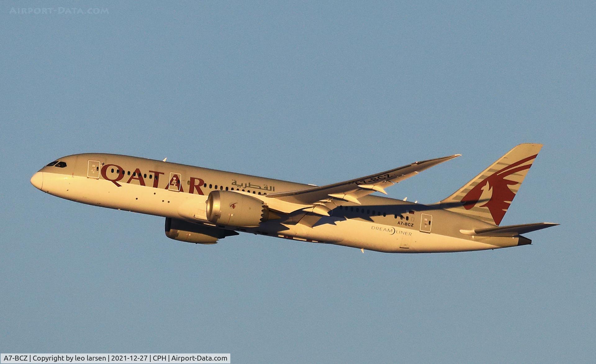 A7-BCZ, 2015 Boeing 787-8 Dreamliner Dreamliner C/N 38344, Copenhagen 27.12.2021