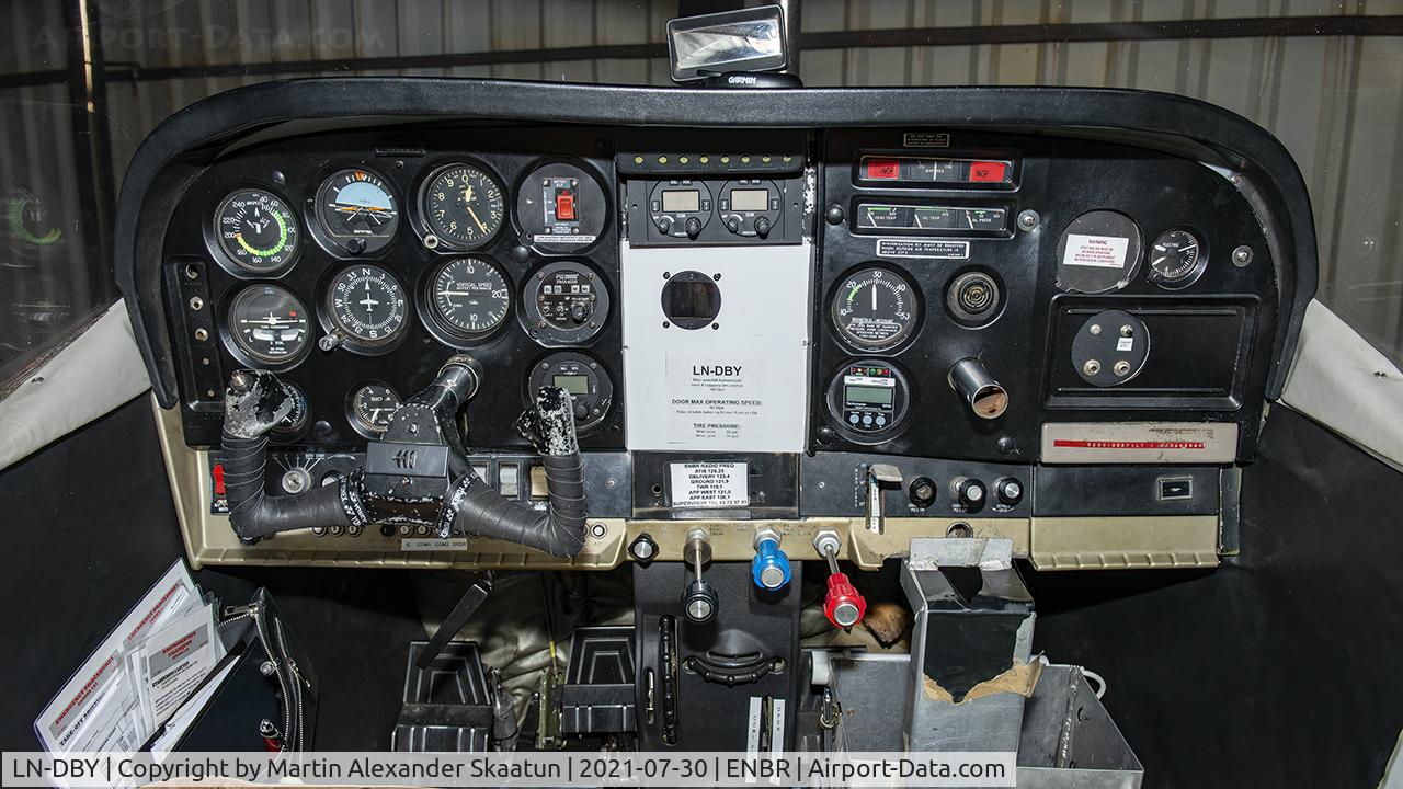 LN-DBY, Cessna 182N Skylane C/N 18260103, Parked in the hangar.