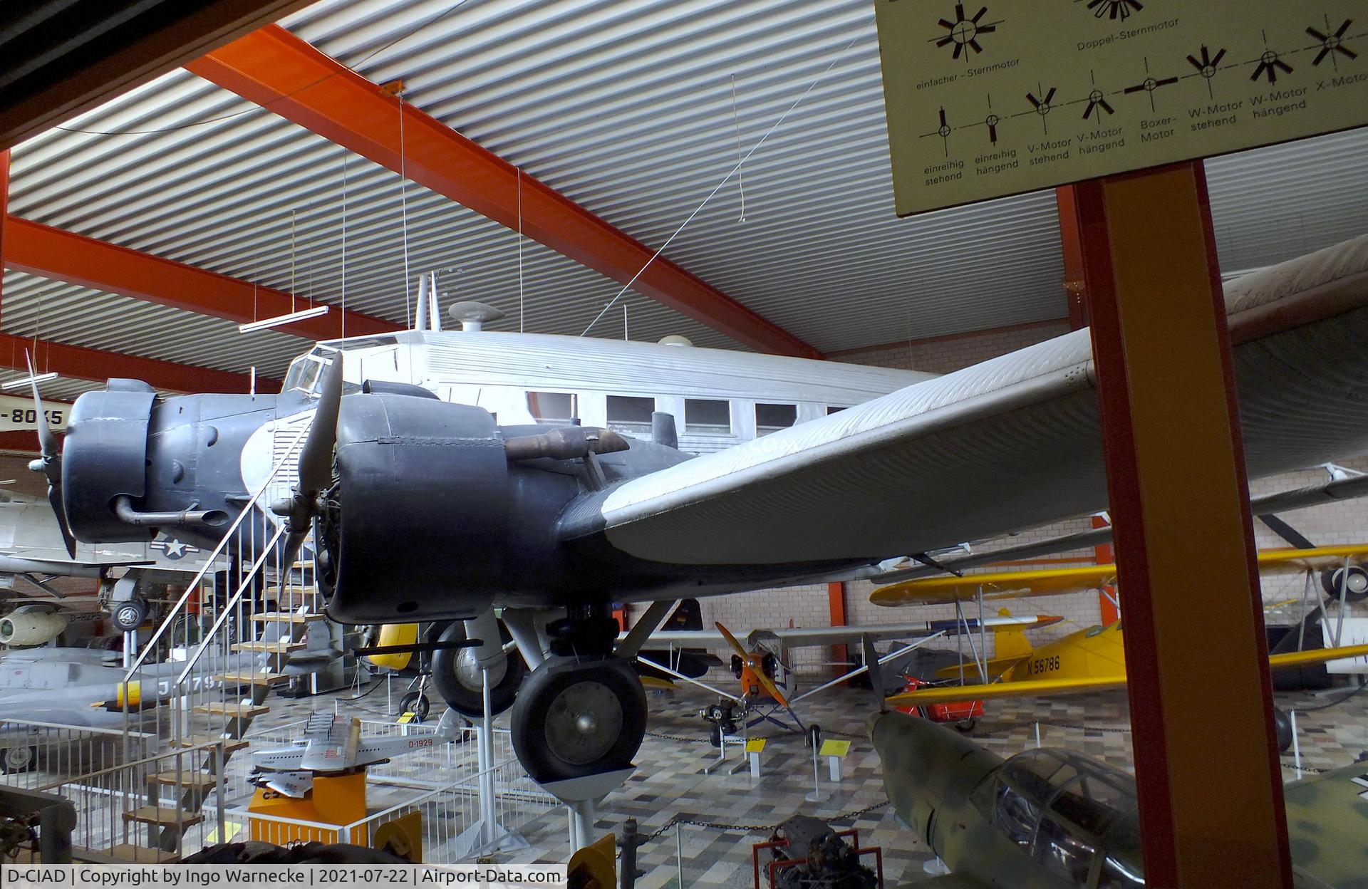 D-CIAD, Junkers (CASA) 352L (Ju-52) C/N 37, CASA 352L (Junkers Ju 52/3m) at the Flugausstellung P. Junior, Hermeskeil