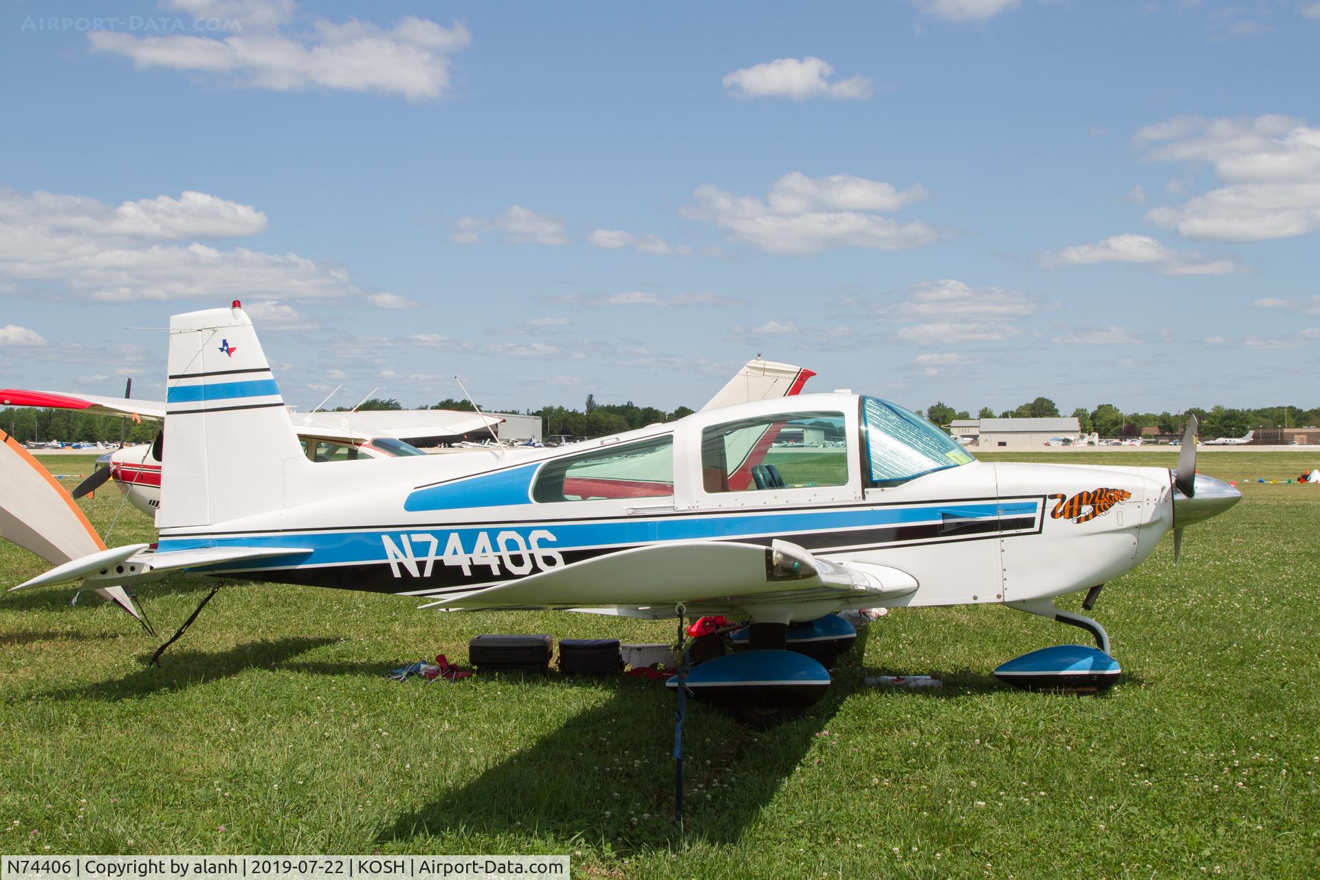 N74406, 1975 Grumman American AA-5B Tiger C/N AA5B-0214, At AirVenture 2019