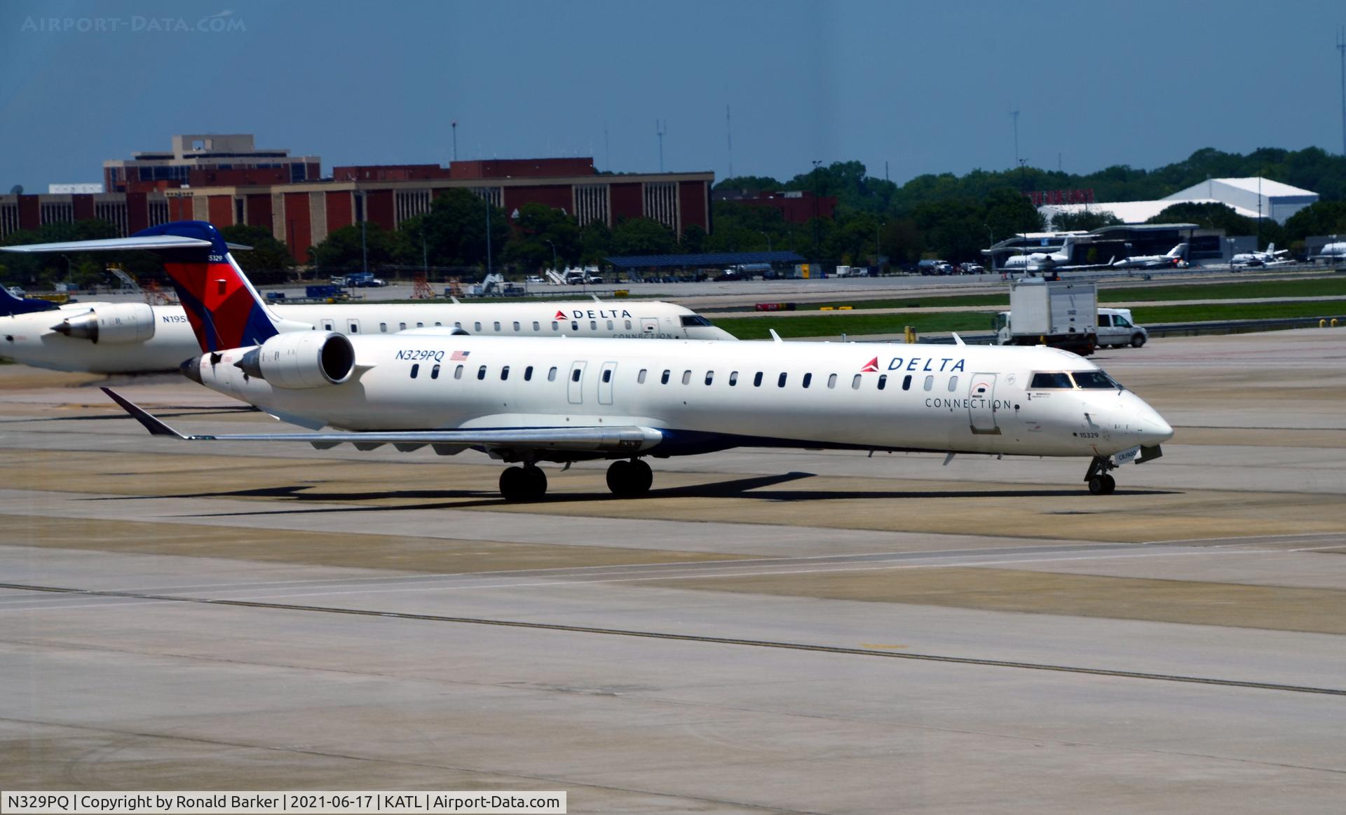 N329PQ, 2014 Bombardier CRJ-900 (CL-600-2D24) C/N 15329, Taxi Atlanta