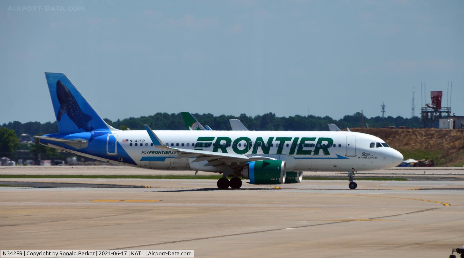 N342FR, 2018 Airbus A320-251N C/N 8537, Taxi Atlanta