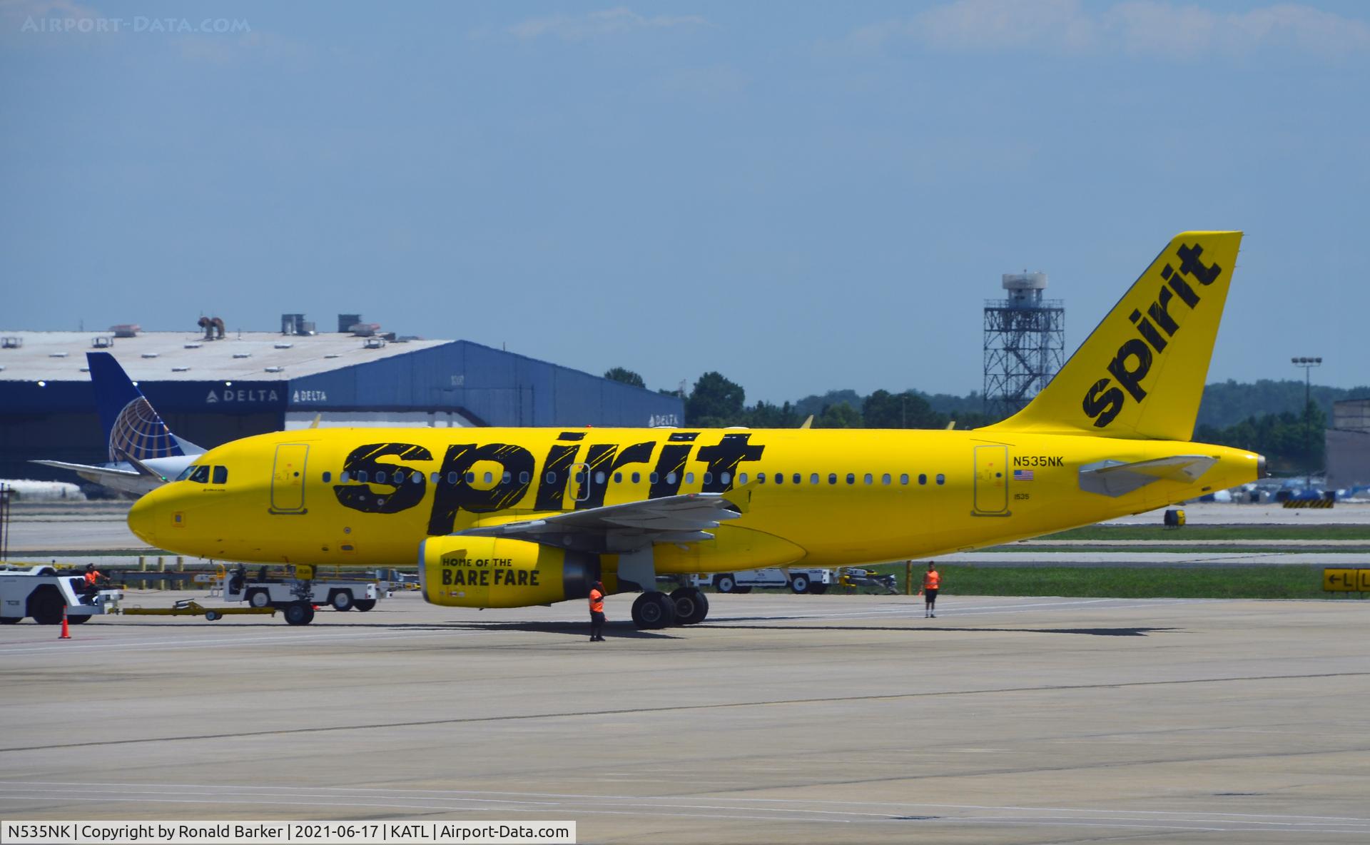 N535NK, 2010 Airbus A319-133LR C/N 4403, Pushback Atlanta