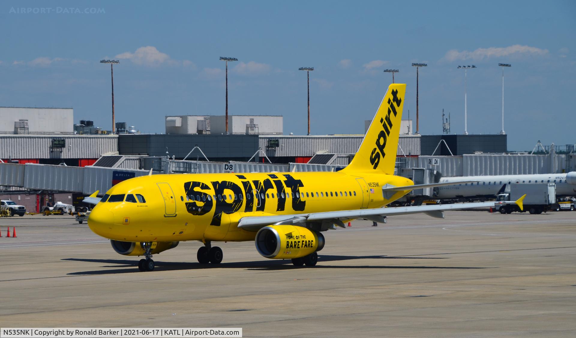 N535NK, 2010 Airbus A319-133LR C/N 4403, Taxi for takeoff Atlanta