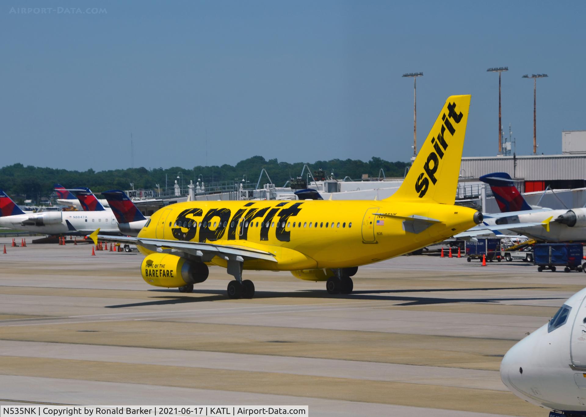 N535NK, 2010 Airbus A319-133LR C/N 4403, Taxi for takeoff Atlanta