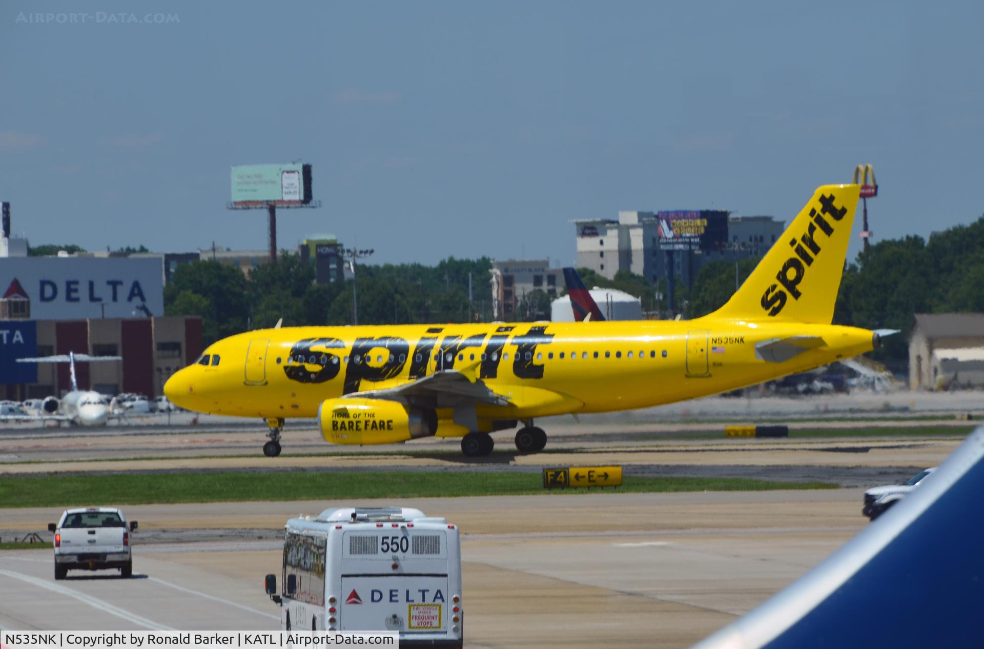 N535NK, 2010 Airbus A319-133LR C/N 4403, Taxi for takeoff Atlanta