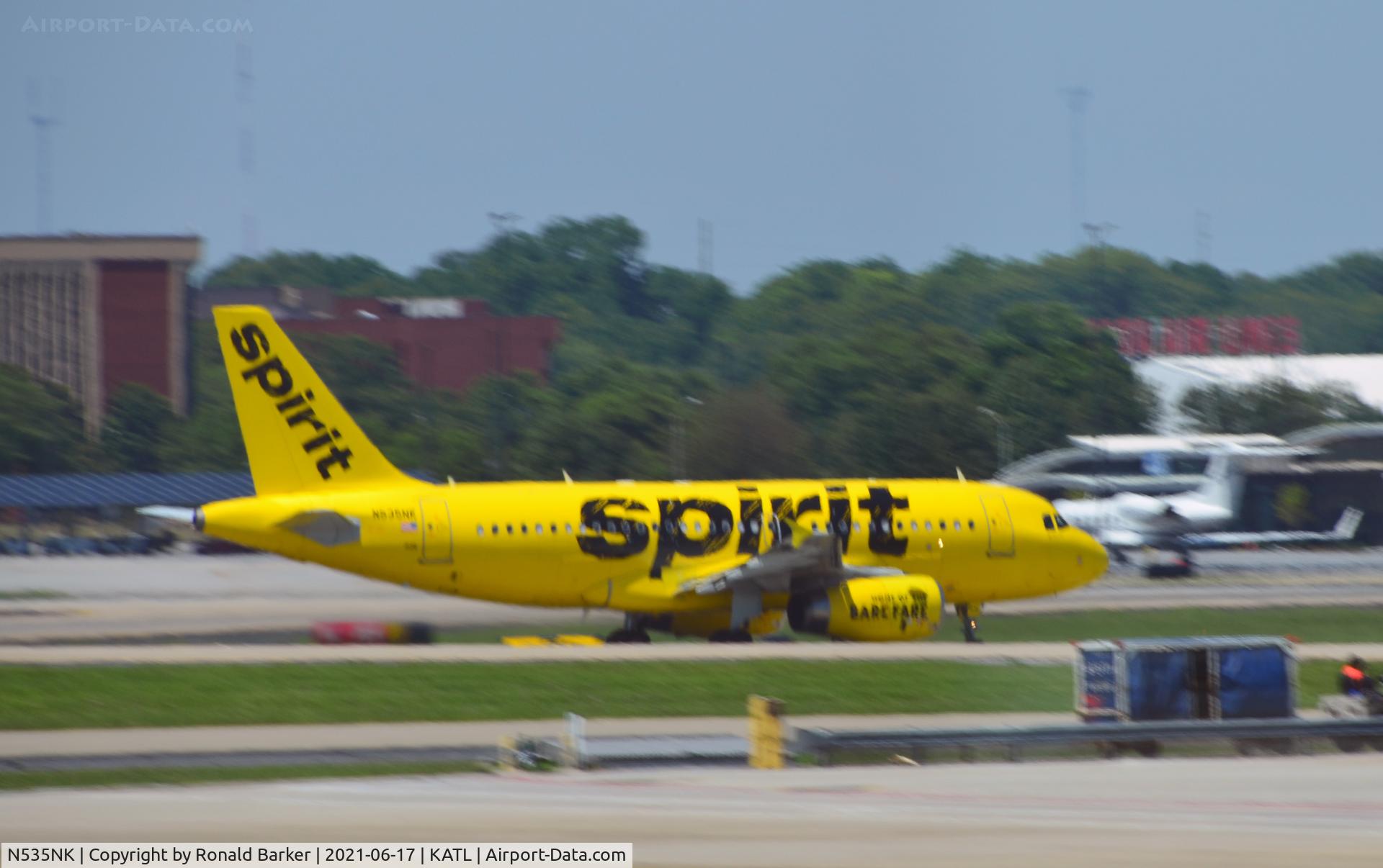 N535NK, 2010 Airbus A319-133LR C/N 4403, Takeoff roll Atlanta