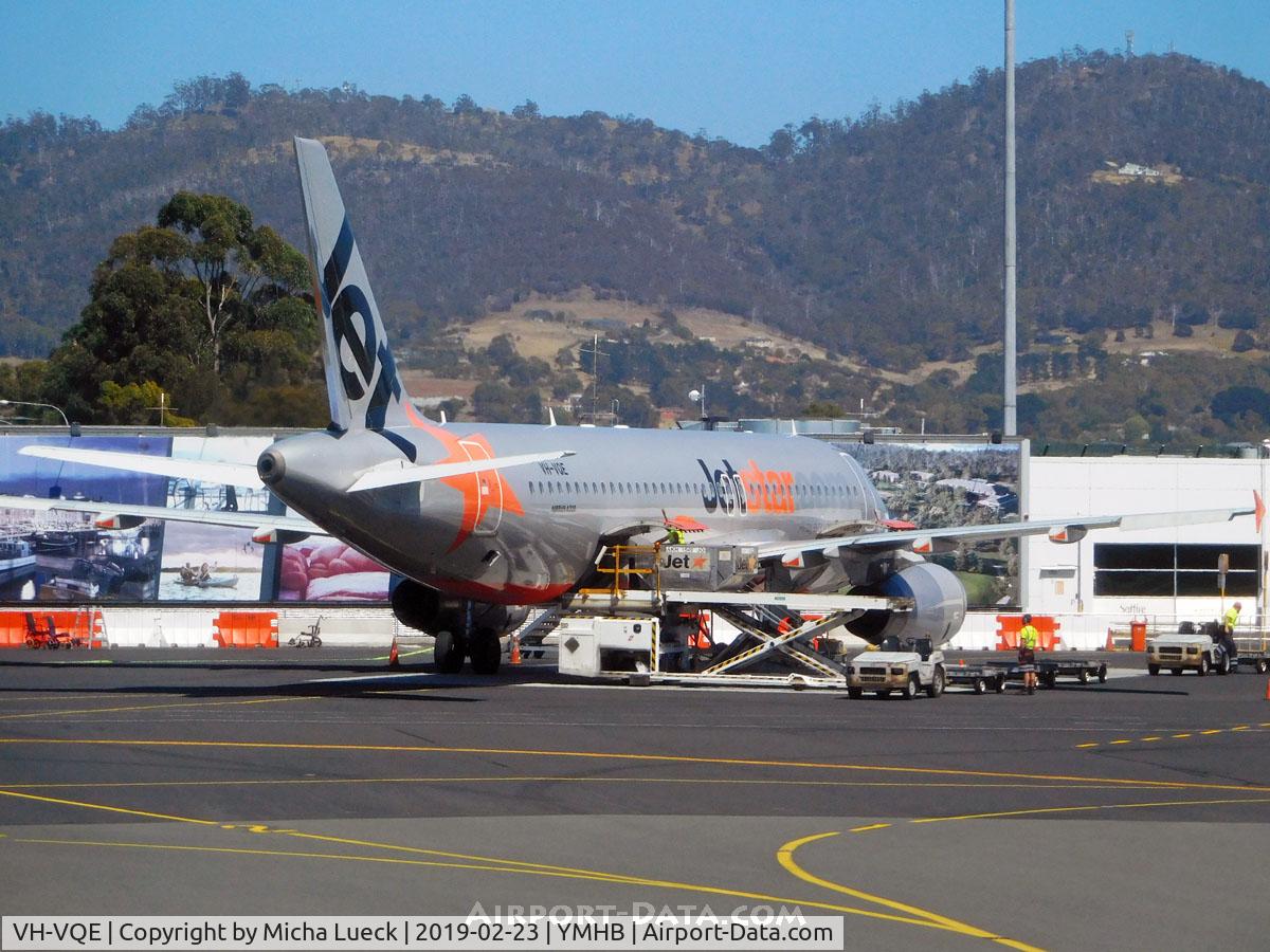 VH-VQE, 2008 Airbus A320-232 C/N 3495, At Hobart