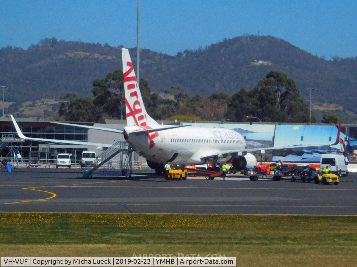 VH-VUF, 2005 Boeing 737-8FE C/N 34168, At Hobart