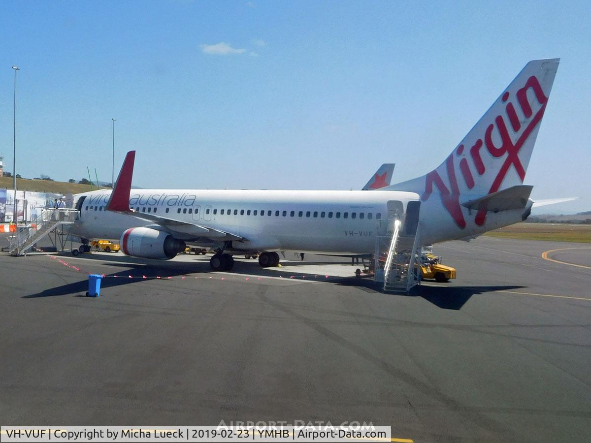 VH-VUF, 2005 Boeing 737-8FE C/N 34168, At Hobart