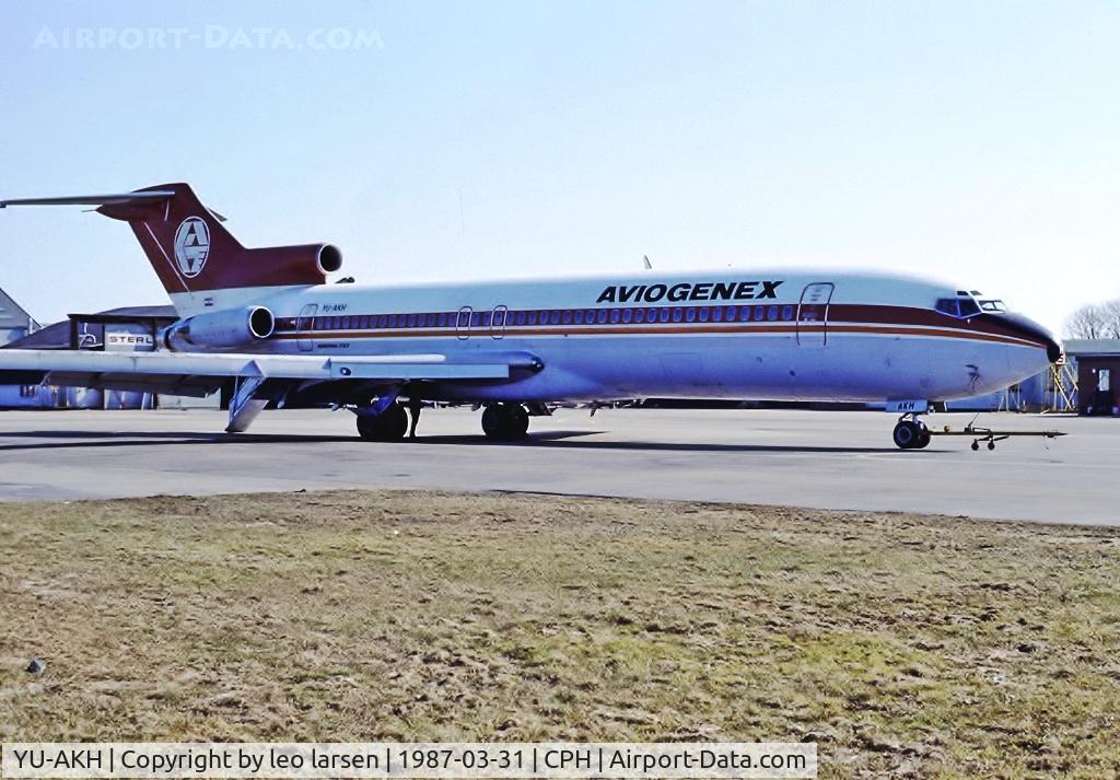 YU-AKH, 1975 Boeing 727-2L8 C/N 21080, Copenhagen 31.3.1987