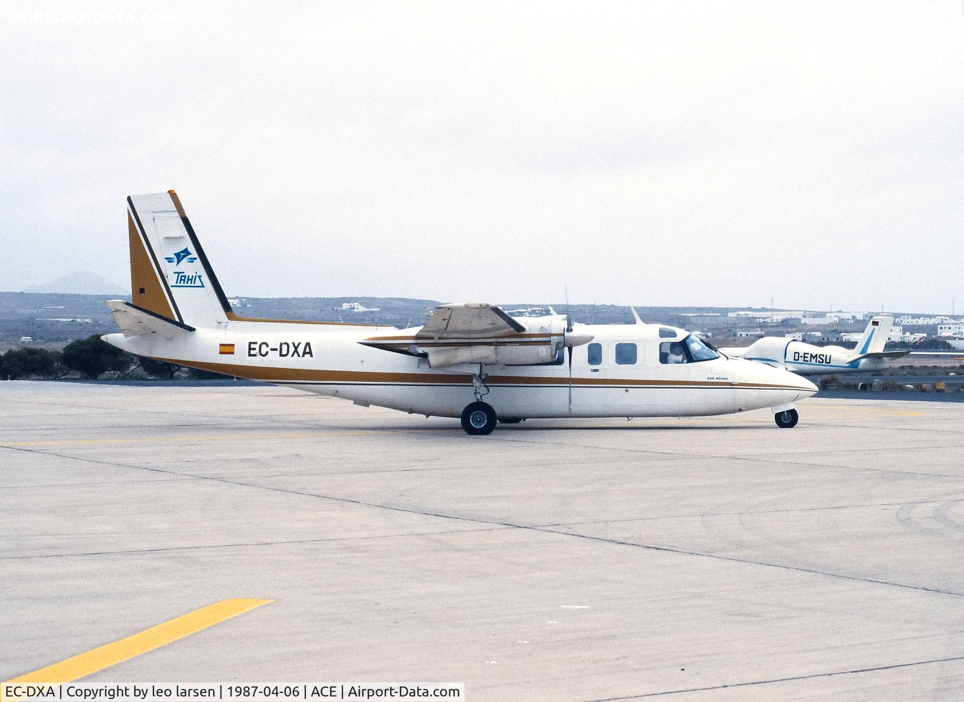EC-DXA, 1976 Rockwell 690A Turbo Commander Turbo Commander C/N 11328, Arrecife 6.4.1987