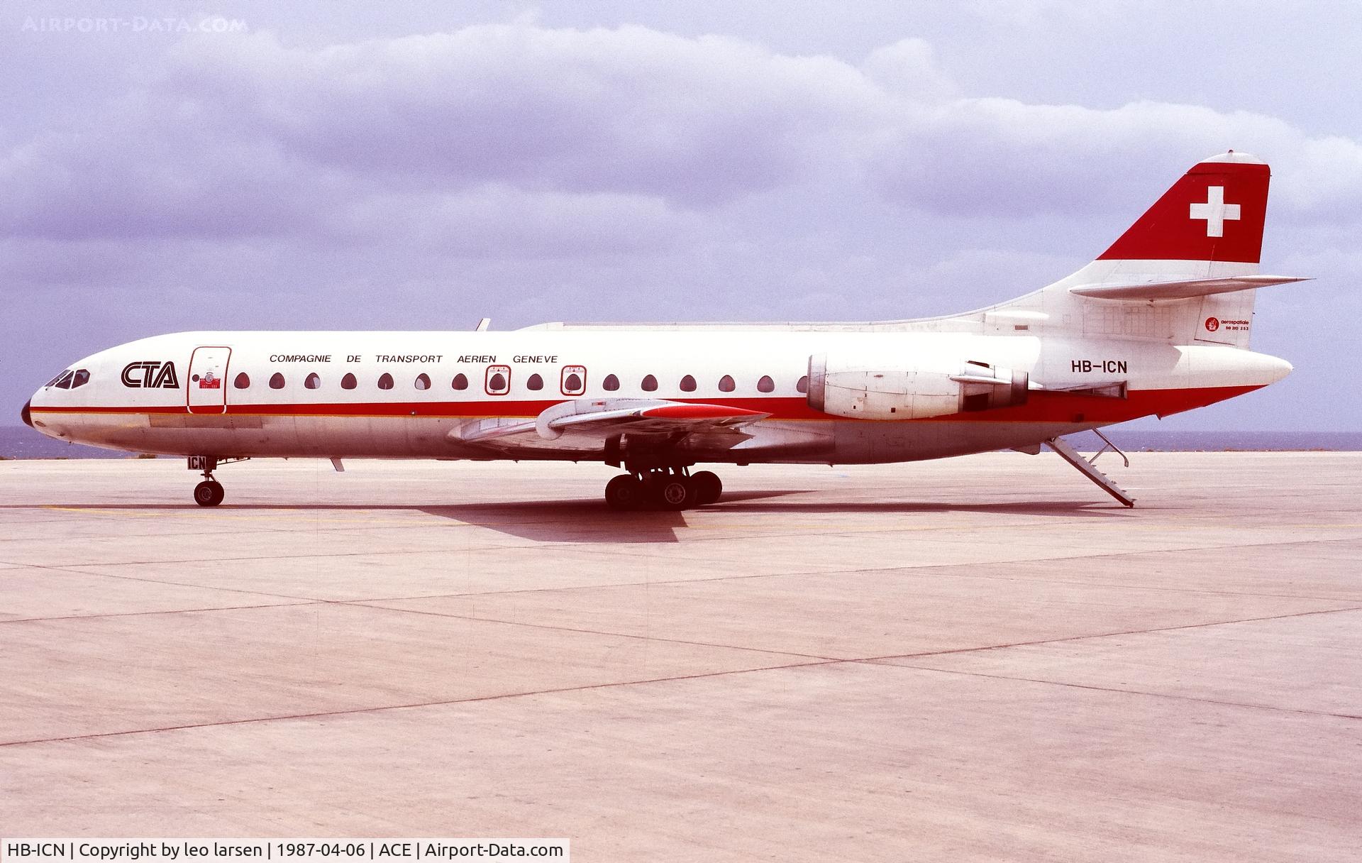HB-ICN, 1968 Sud Aviation SE-210 Caravelle 10R C/N 253, Arrecife 6.4.1987