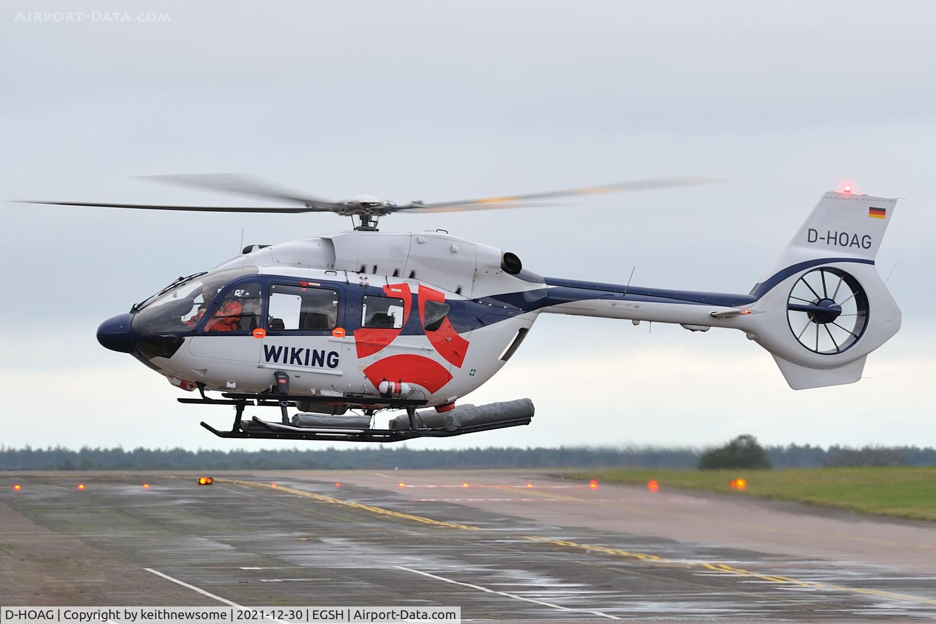 D-HOAG, 2017 Airbus Helicopters H-145 (BK-117D-2) C/N 20178, Arriving at Norwich.