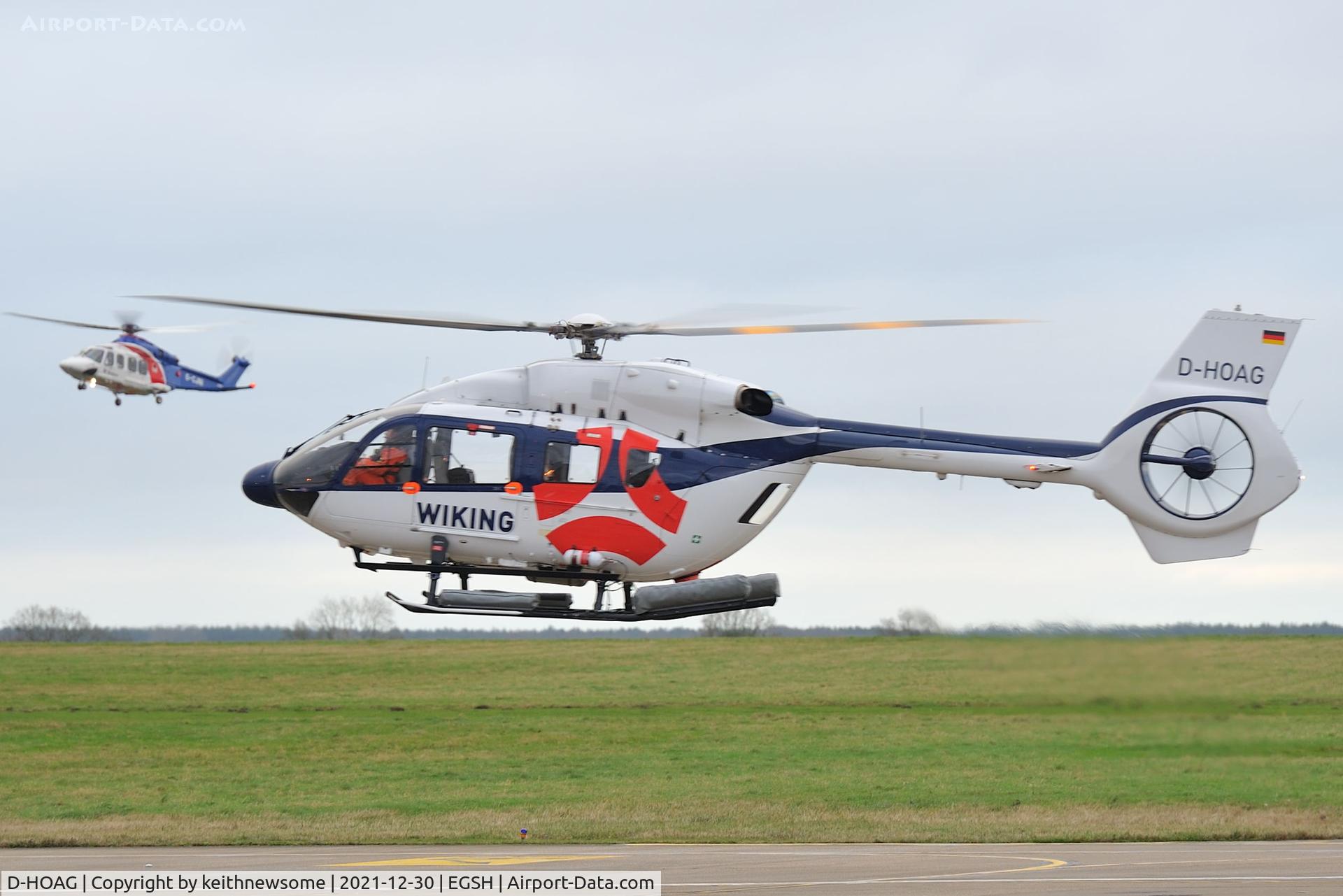 D-HOAG, 2017 Airbus Helicopters H-145 (BK-117D-2) C/N 20178, Arriving at Norwich from Darlington.