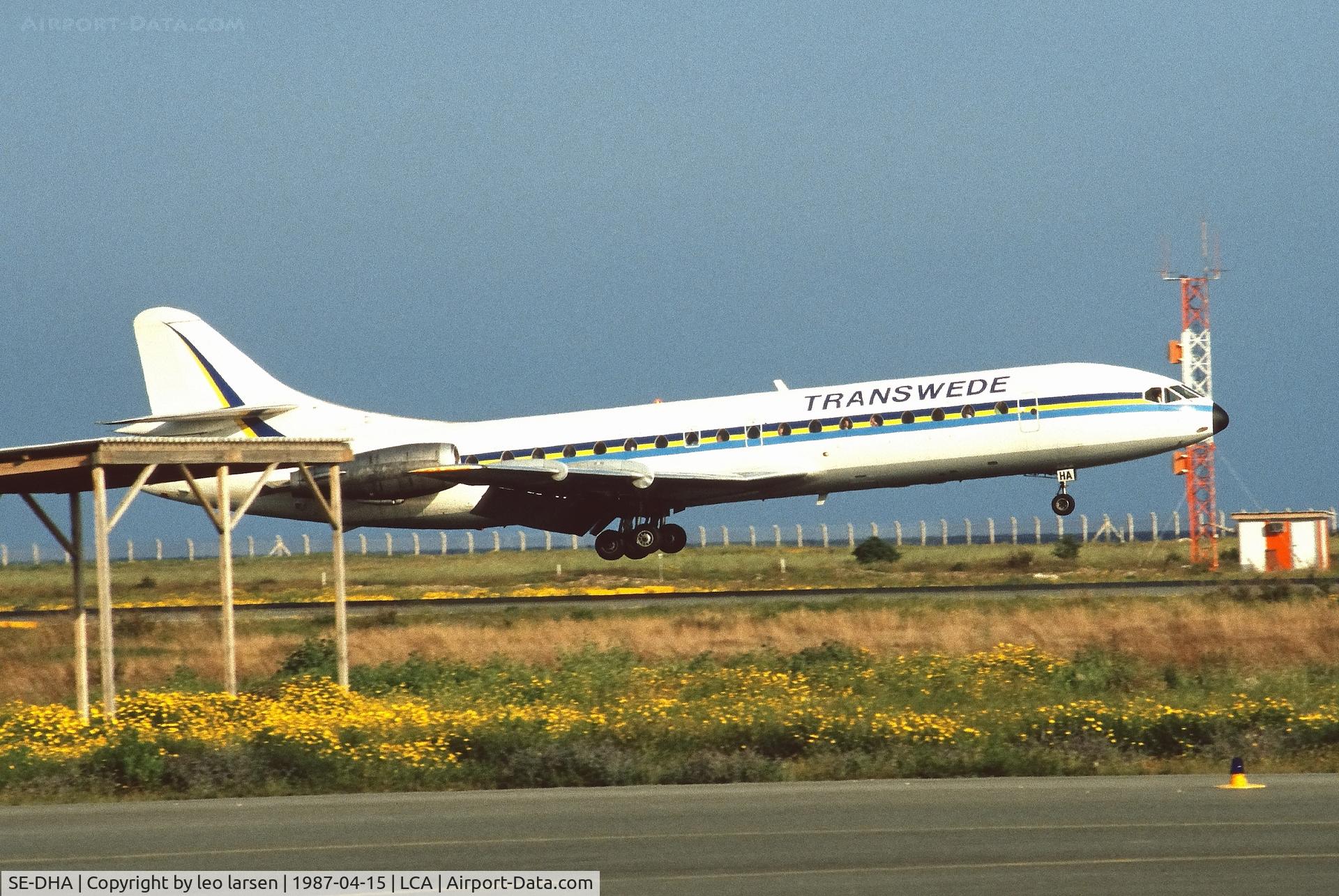 SE-DHA, 1969 Sud Aviation SE-210 Caravelle 10B3 Super B C/N 259, Larnaca 15.4.1987