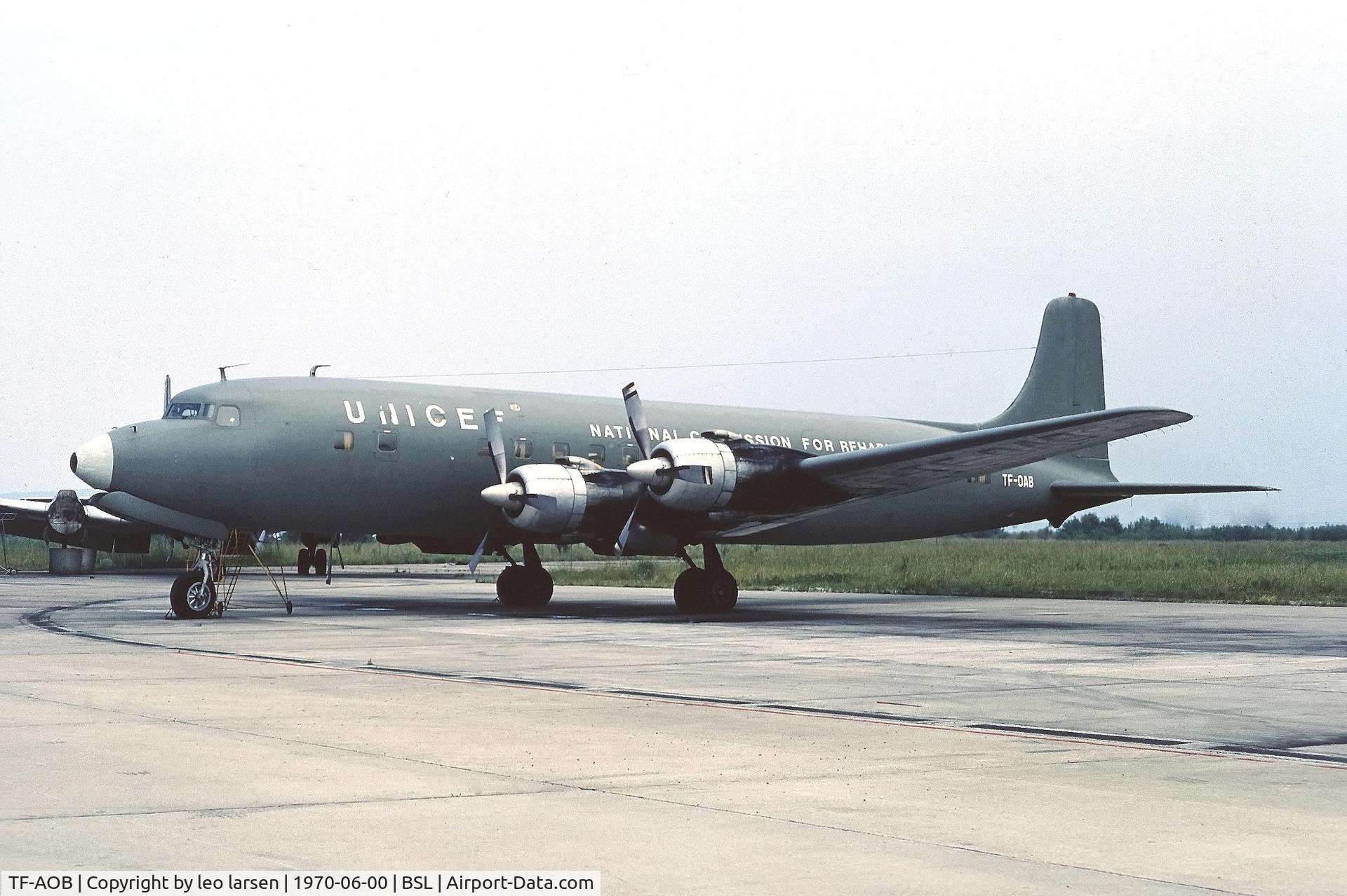 TF-AOB, 1956 Douglas DC-6B C/N 45067, Basel 6.1970