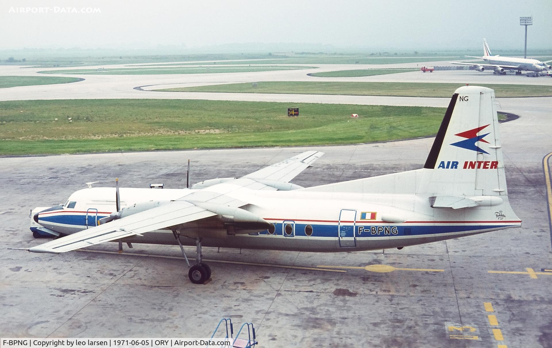 F-BPNG, 1968 Fokker F-27-500 Friendship C/N 10380, Orly 5.6.1971