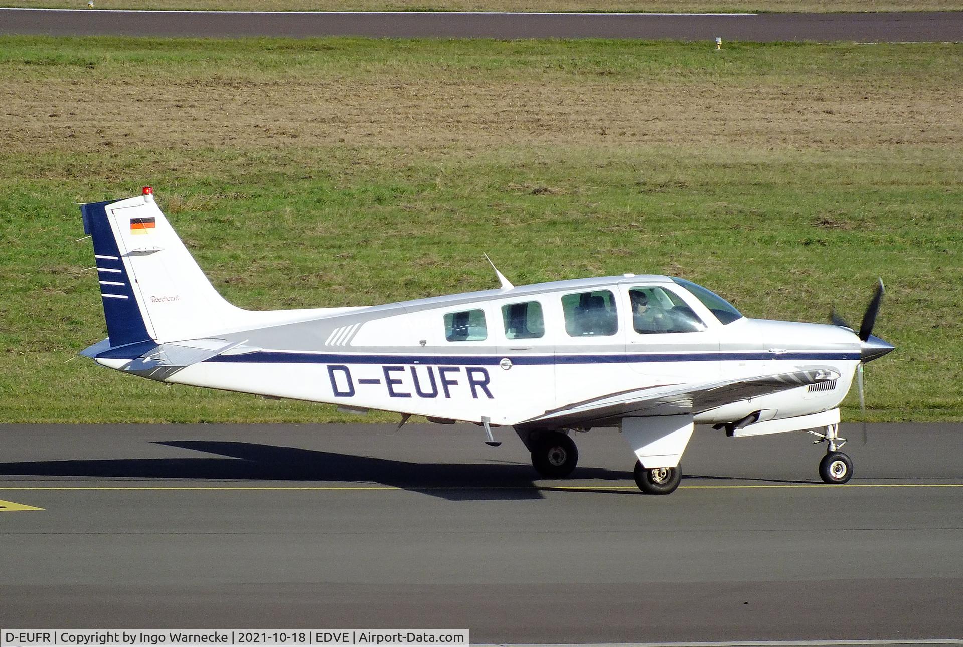 D-EUFR, Raytheon Aircraft Company A36 Bonanza C/N E-3021, Beechcraft (Raytheon) A36 Bonanza at Braunschweig-Wolfsburg airport, Waggum
