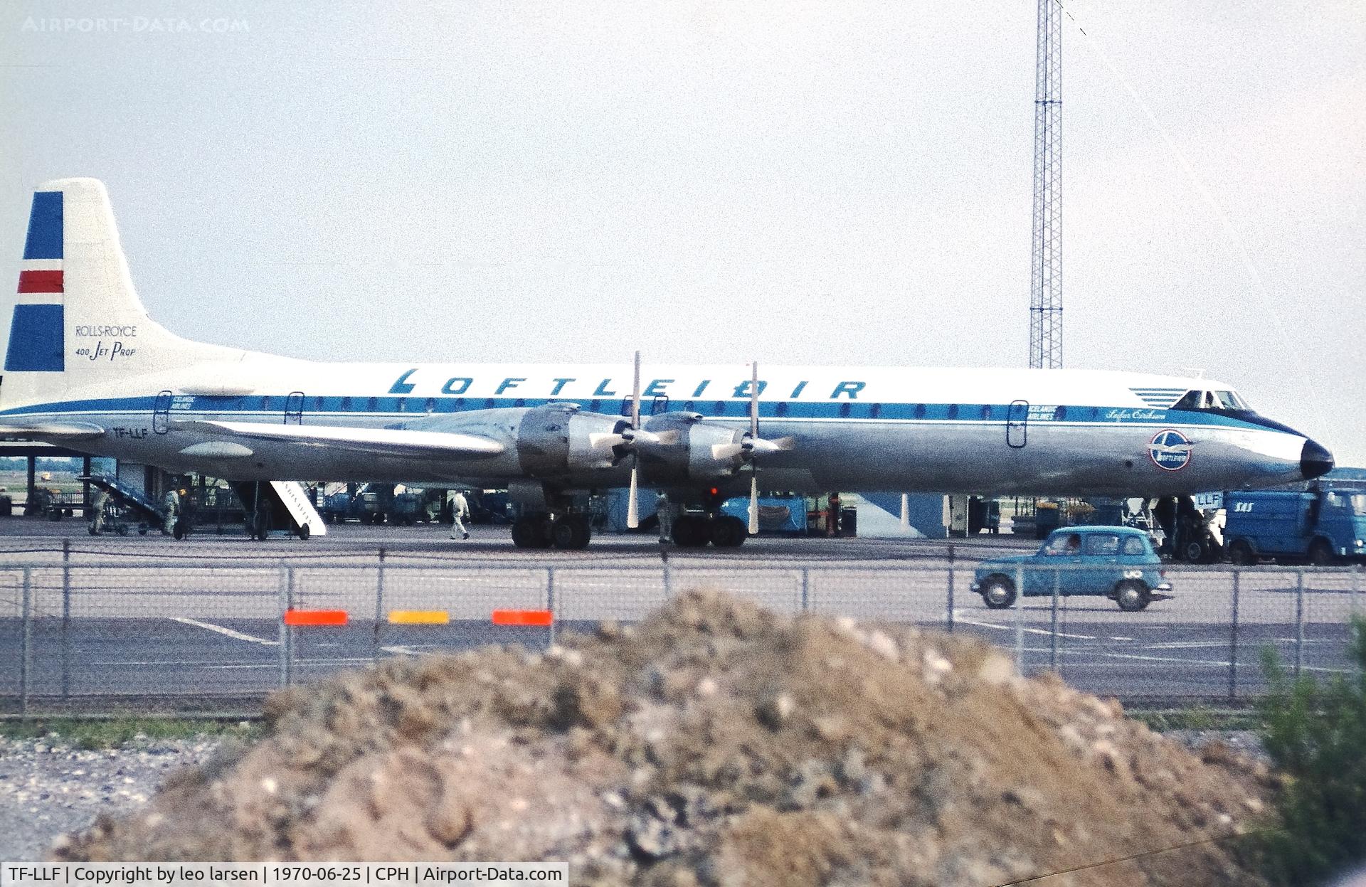 TF-LLF, 1963 Canadair CL-44J C/N 35, Copenhagen 25.6.1970