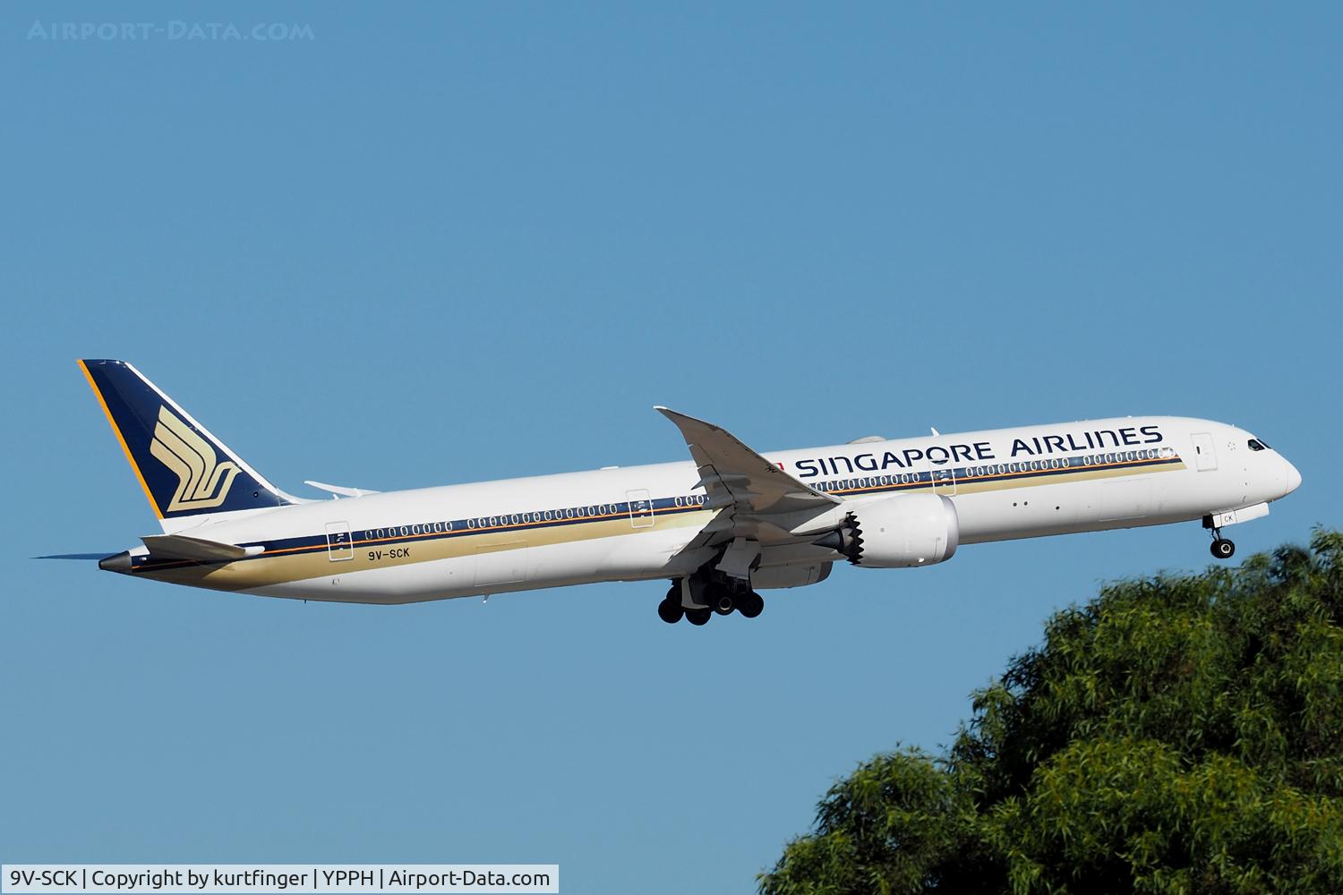 9V-SCK, 2019 Boeing 787-10 Dreamliner C/N 36232, Boeing 787-10 sn 60261/838. SIA 9V-SCK rwy 21 YPPH 30 December 2021