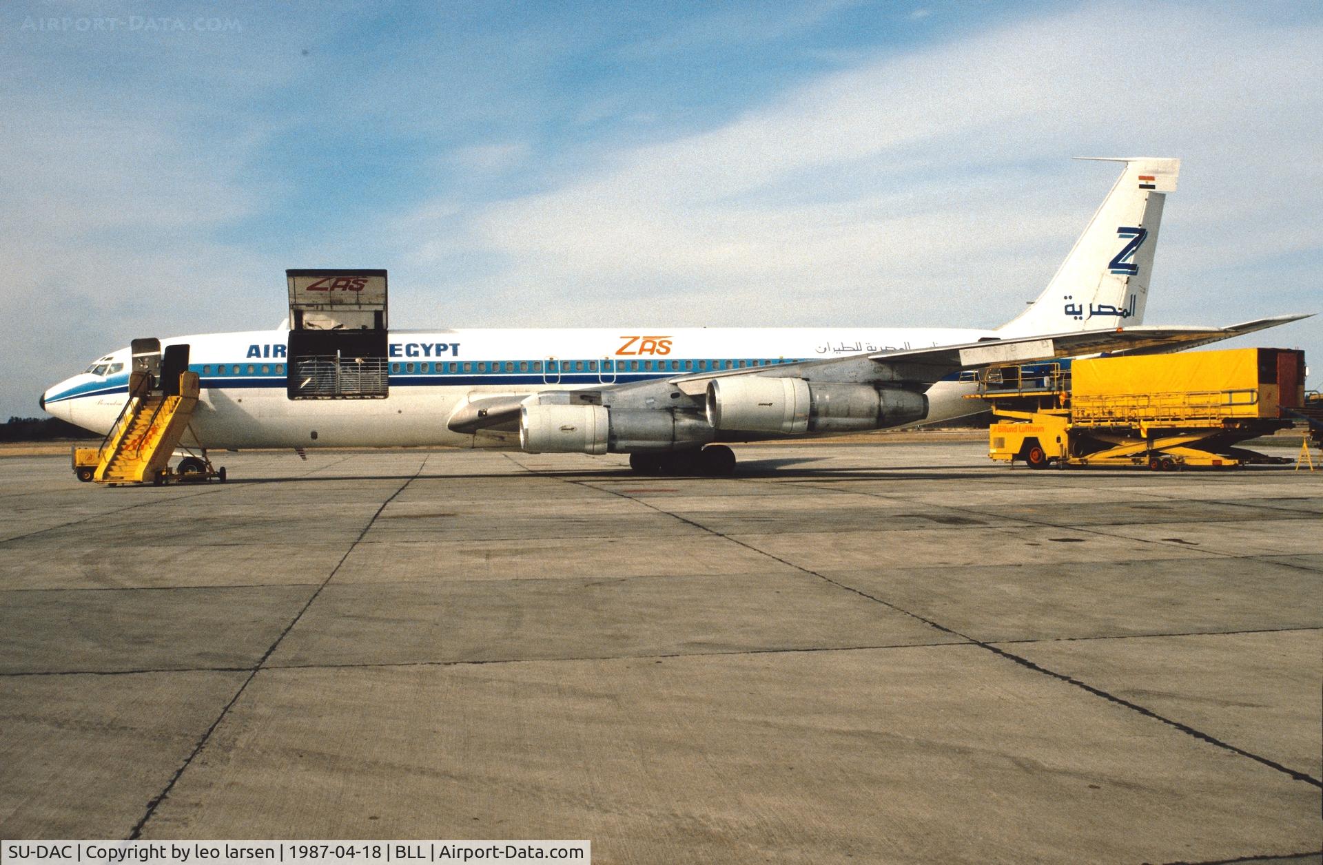 SU-DAC, 1968 Boeing 707-336C C/N 19843, Billund 18.4.1987