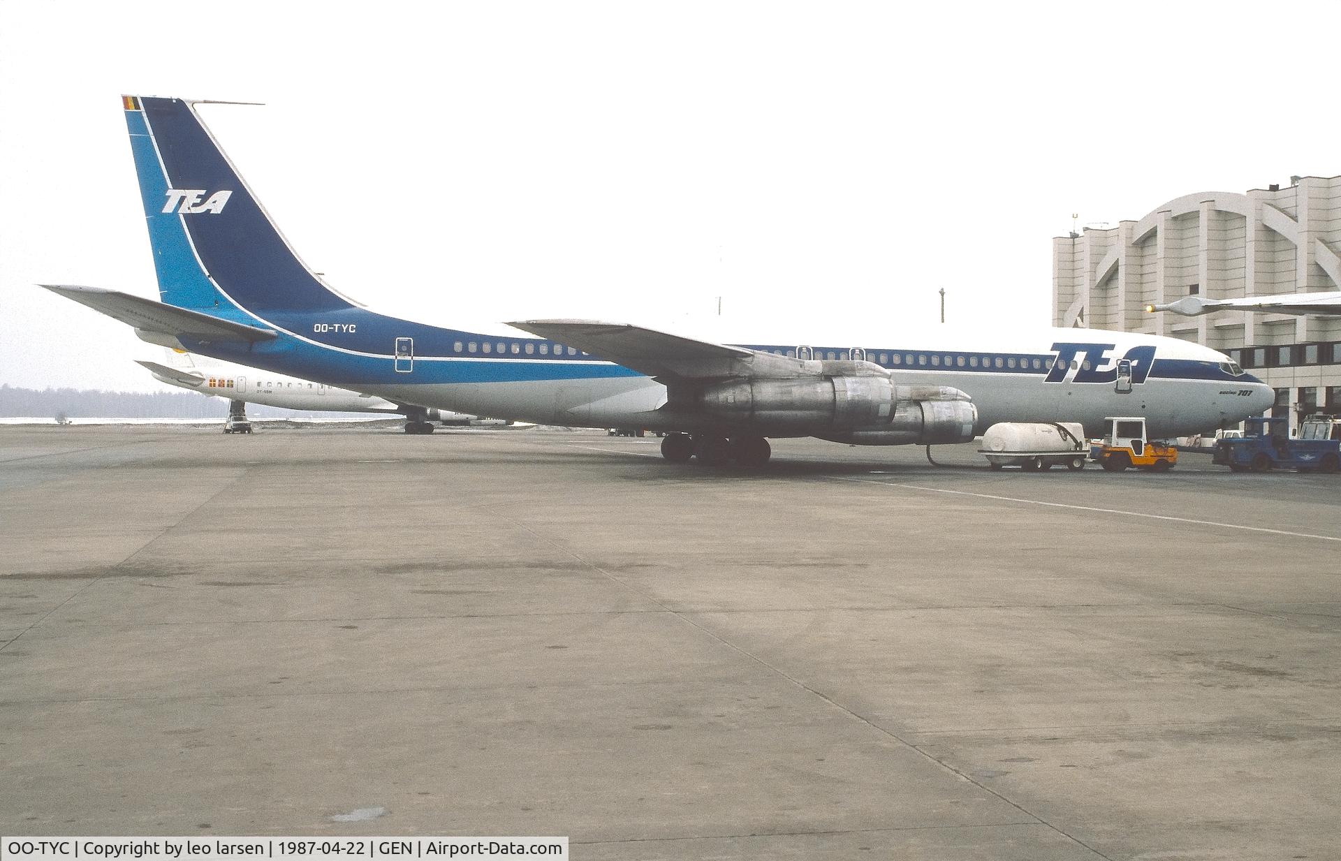 OO-TYC, 1967 Boeing 707-328B C/N 19291, Gardermoen 22.4.1987