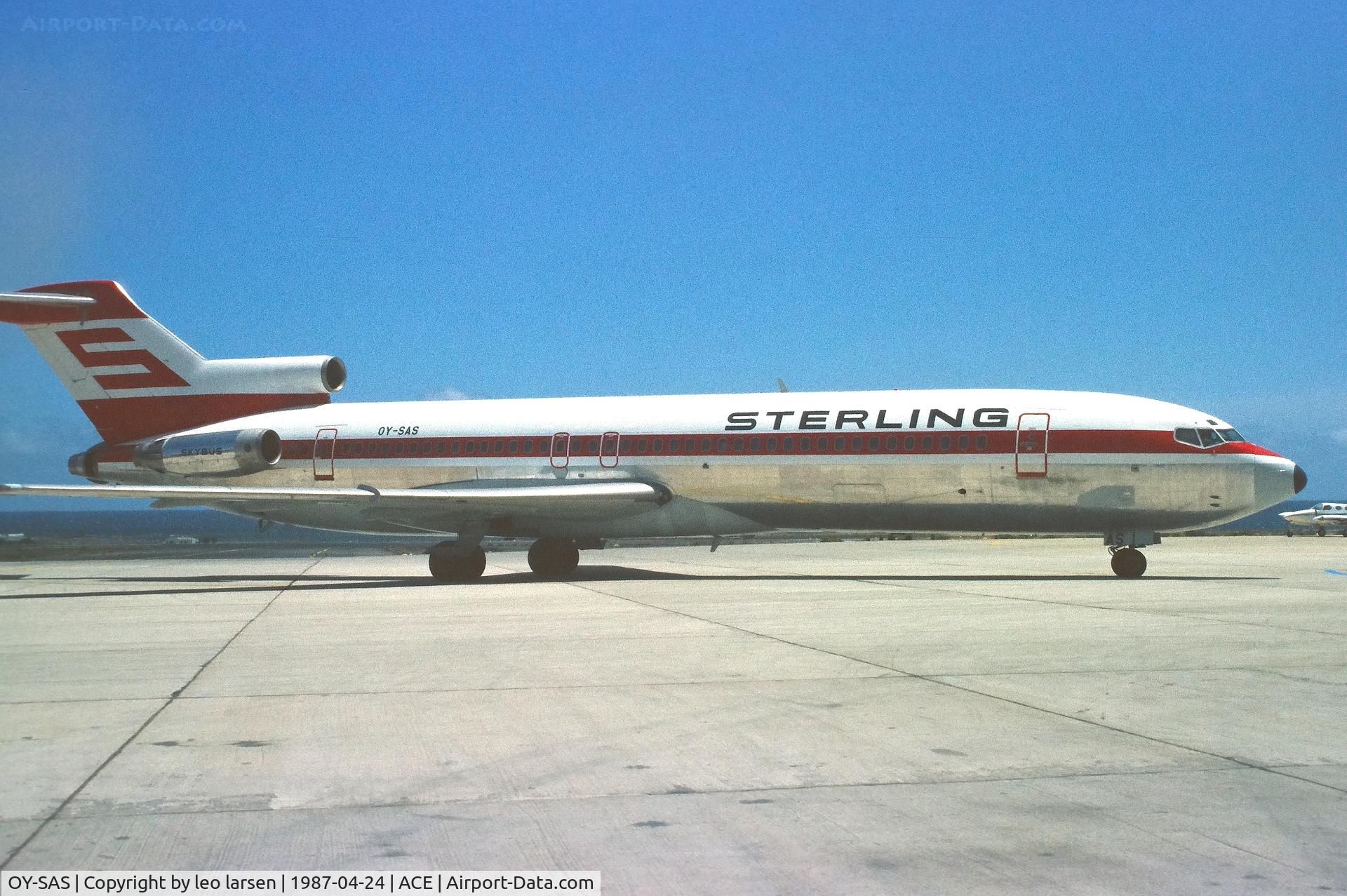 OY-SAS, 1973 Boeing 727-2J4 C/N 20765, Arrecife 24.4.1987