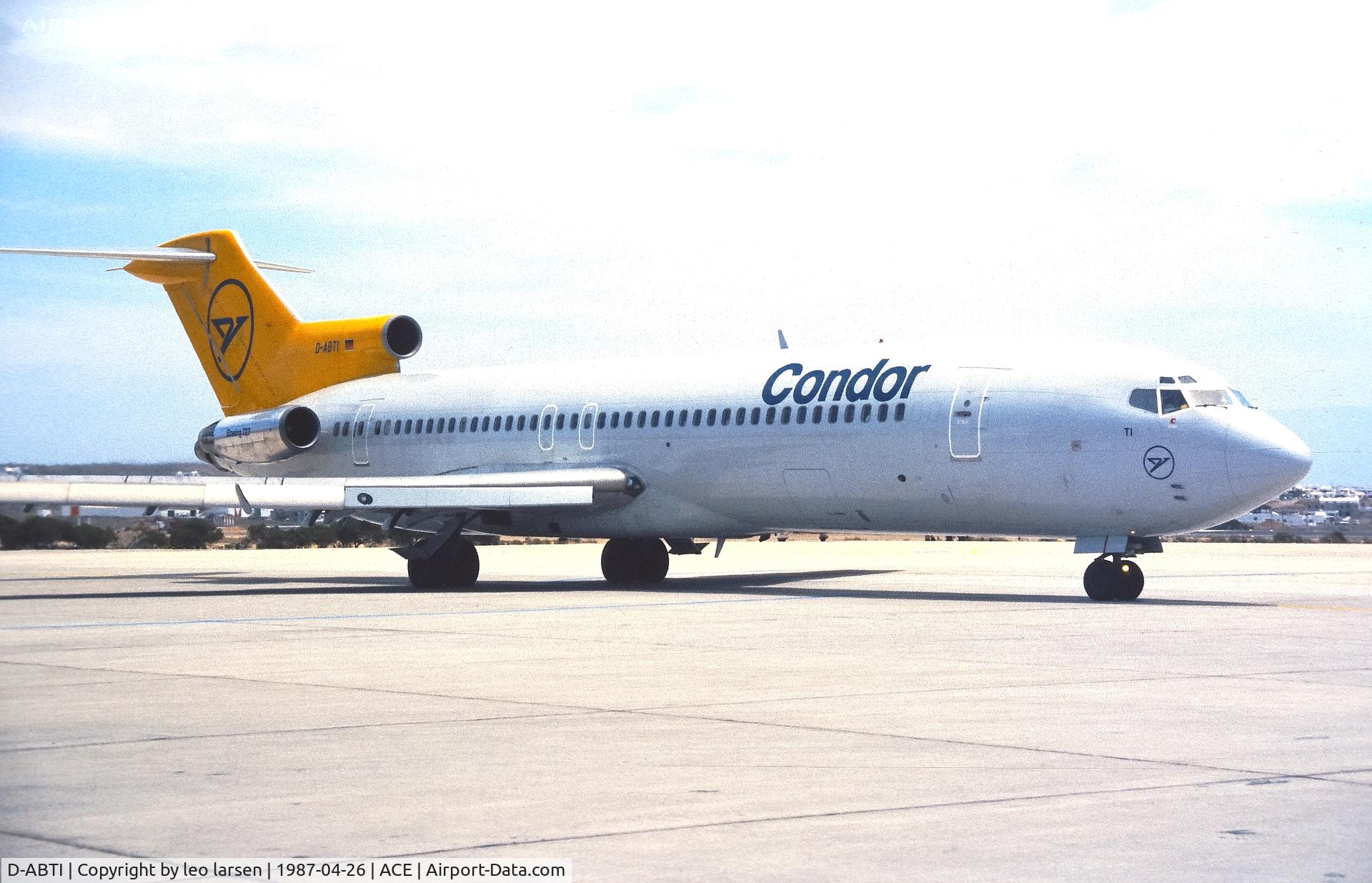 D-ABTI, 1974 Boeing 727-230 C/N 20790, Arrecife 26.4.1987