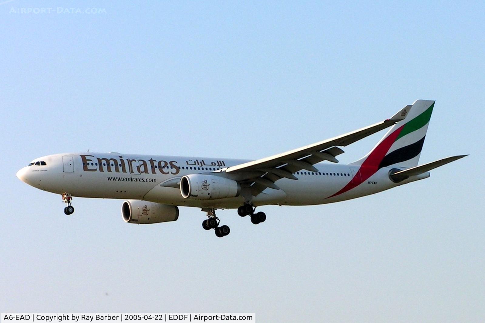 A6-EAD, 2001 Airbus A330-243 C/N 382, A6-EAD   Airbus A330-243 [382] (Emirates Airlines) Frankfurt Int~D 22/04/2005