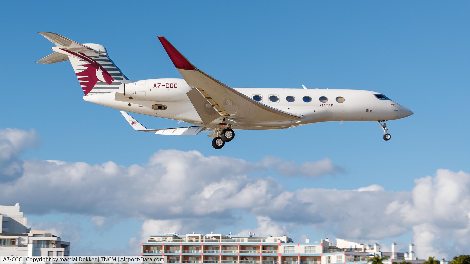 A7-CGC, 2015 Gulfstream G-VI (G650ER) C/N 6179, Maho beach