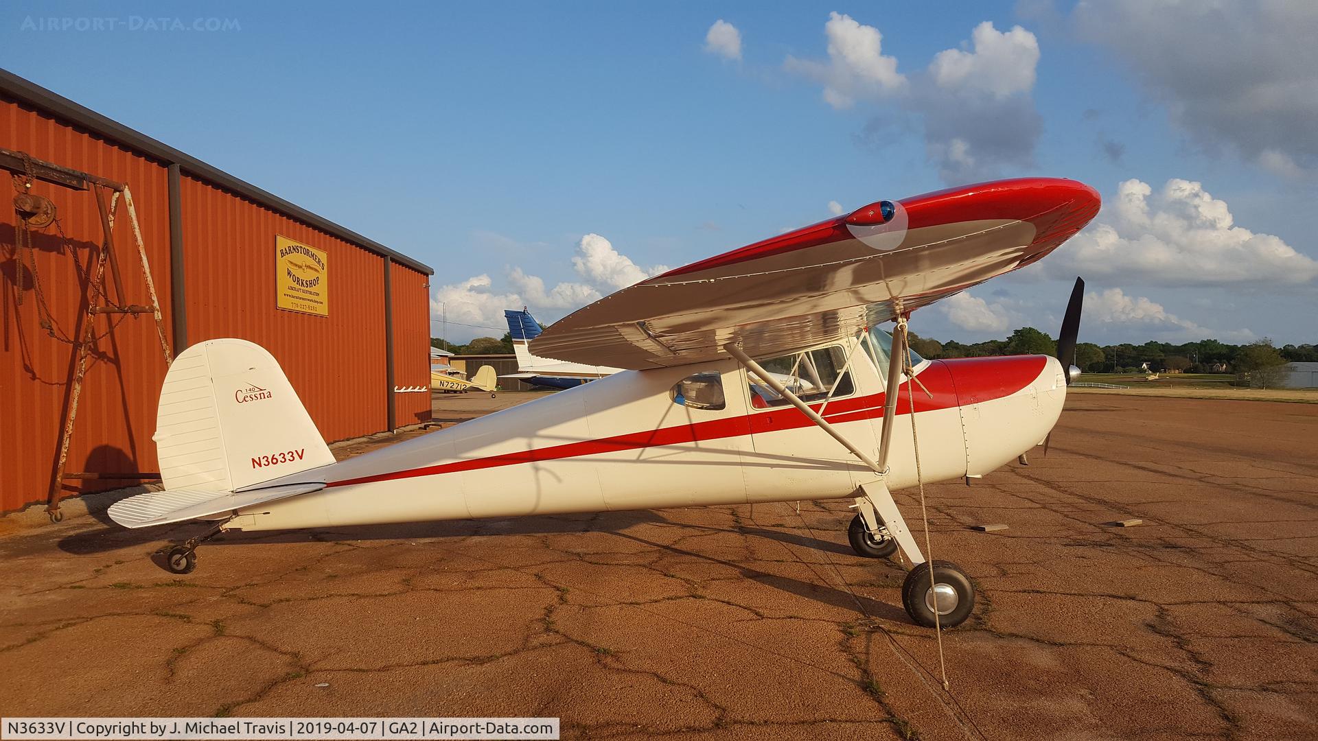 N3633V, 1948 Cessna 140 C/N 14904, Cessna 140 on Barnstormers ramp.