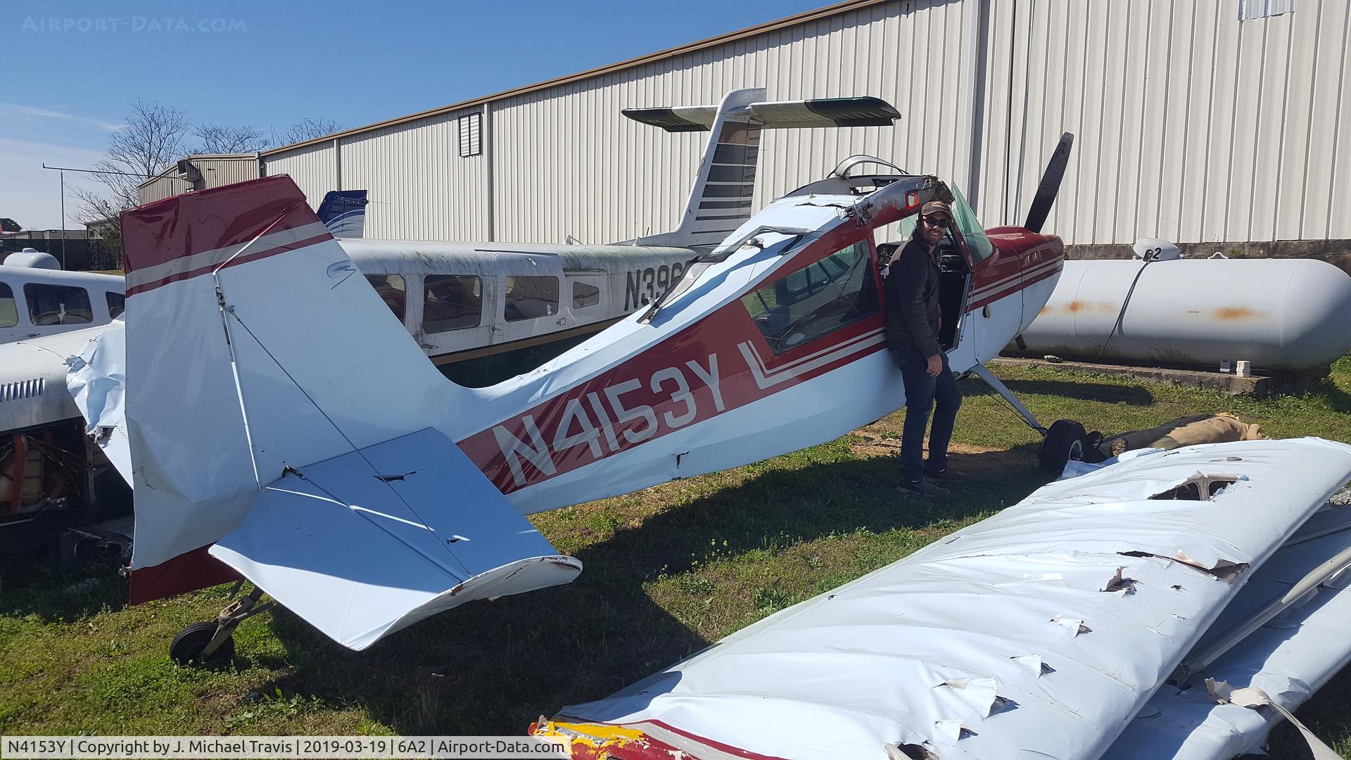 N4153Y, Bellanca 7GCAA C/N 336-77, N4153Y in salvage yard at 6A2.