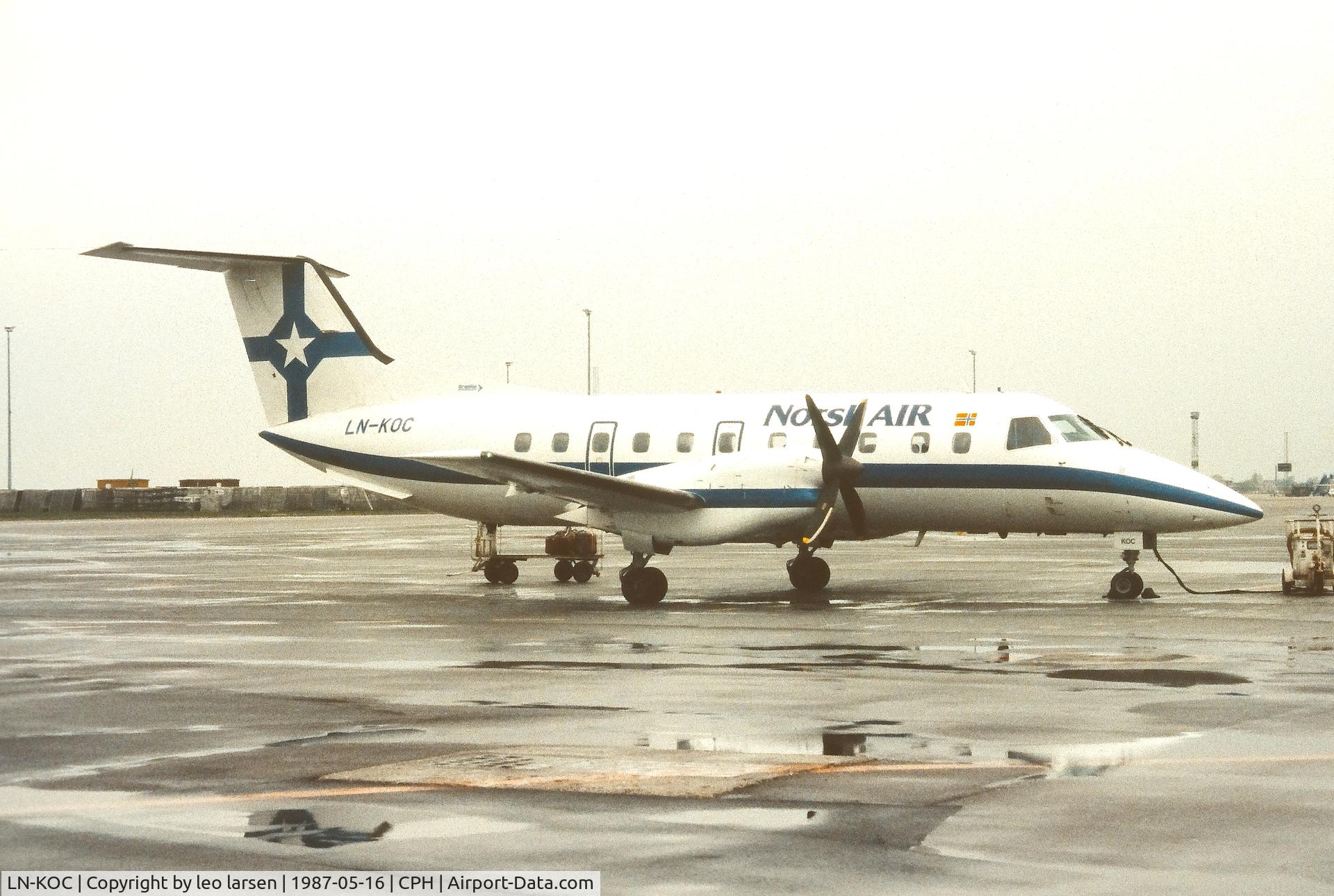 LN-KOC, 1986 Embraer 120RT Brasilia C/N 120024, Copenhagen 16.5.1987