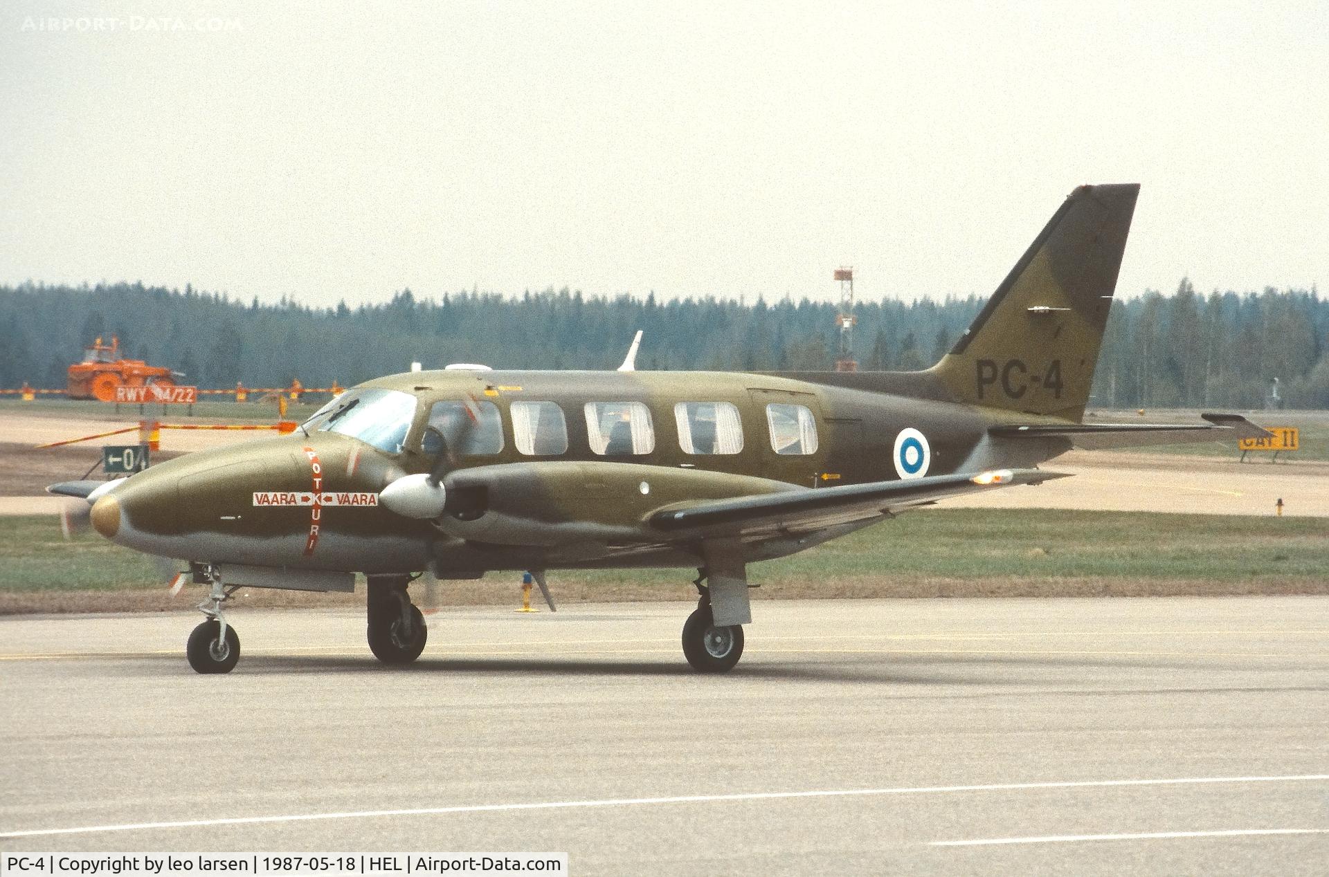 PC-4, 1982 Piper PA-31-350 Navajo Chieftain C/N 31-8252083, Helsinki 18.5.1987.ex OH-PAP 