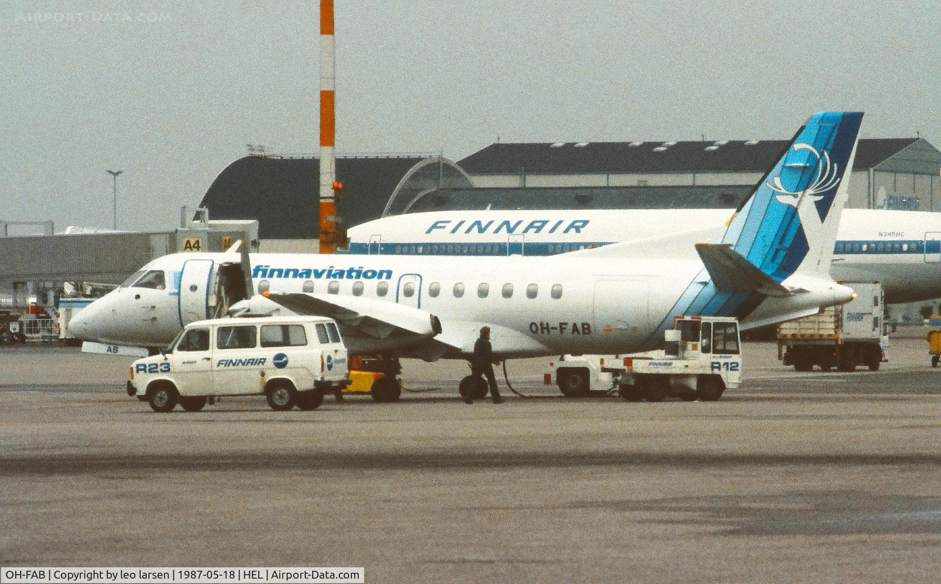 OH-FAB, 1986 Saab 340A C/N 340A-066, Helsinki 18.5.1987