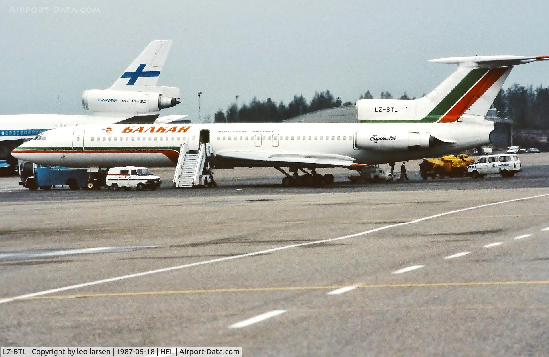 LZ-BTL, 1977 Tupolev TU-154B C/N 77A208, Helsinki 18.5.1987