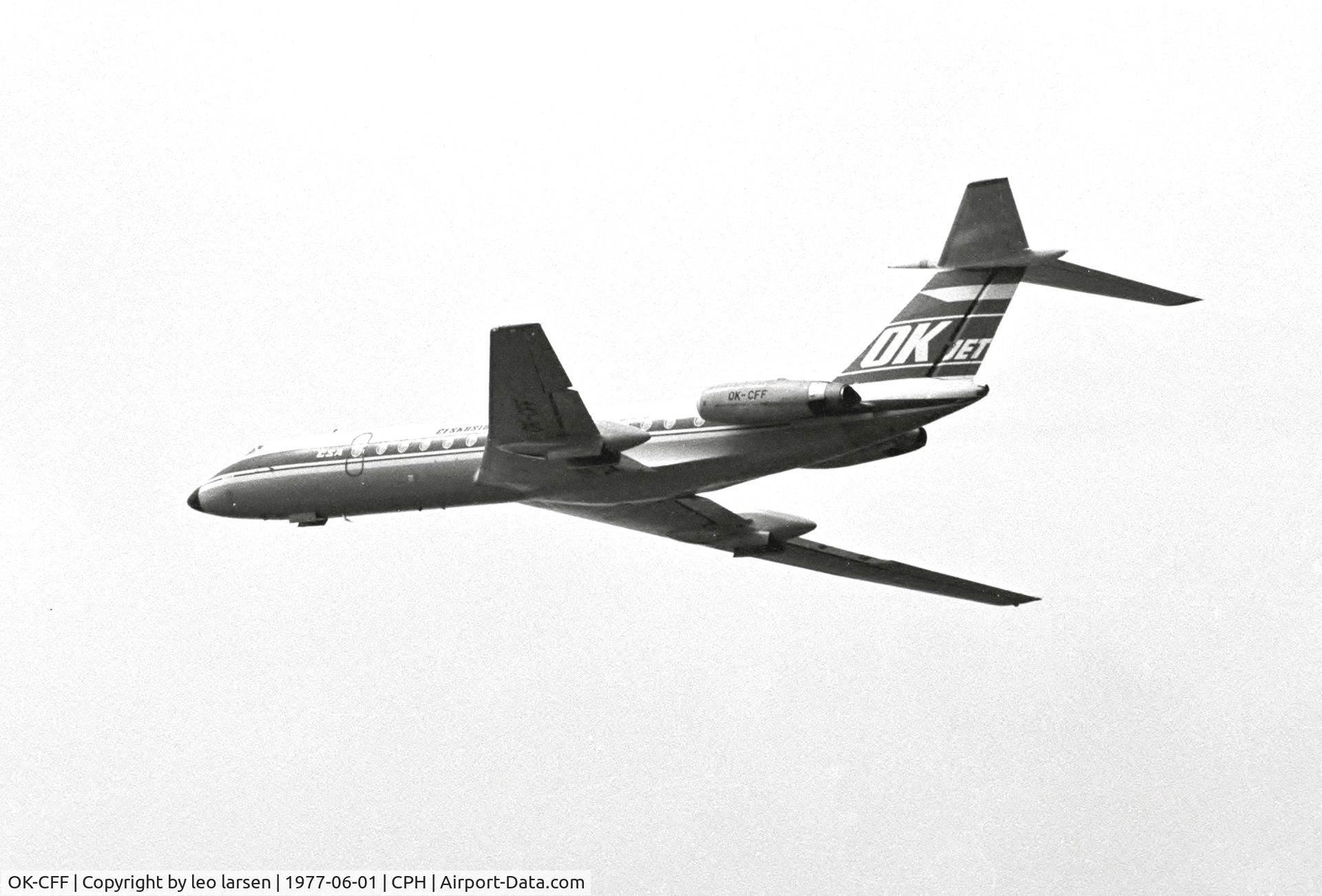 OK-CFF, 1972 Tupolev Tu-134A C/N 2351603, Copenhagen 1.6.1977
