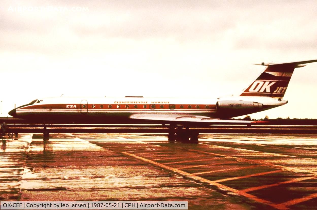 OK-CFF, 1972 Tupolev Tu-134A C/N 2351603, Copenhagen n21.5.1987