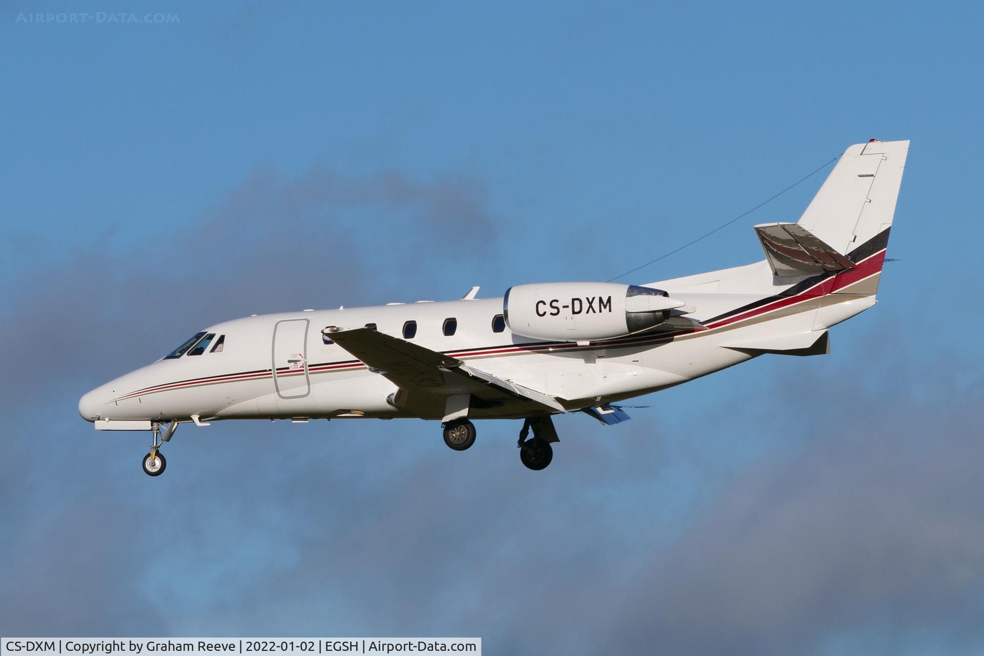 CS-DXM, 2007 Cessna 560 Citation XLS C/N 560-5683, Landing at Norwich.