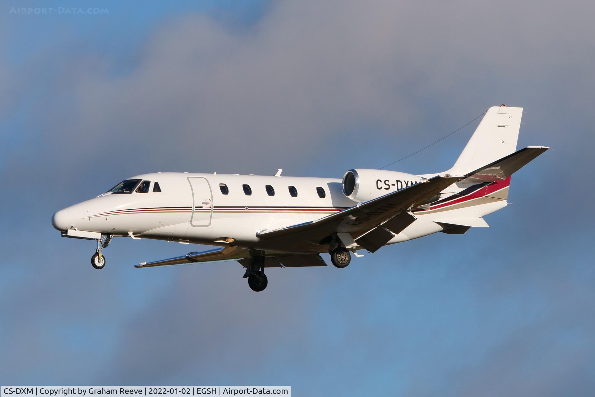 CS-DXM, 2007 Cessna 560 Citation XLS C/N 560-5683, Landing at Norwich.