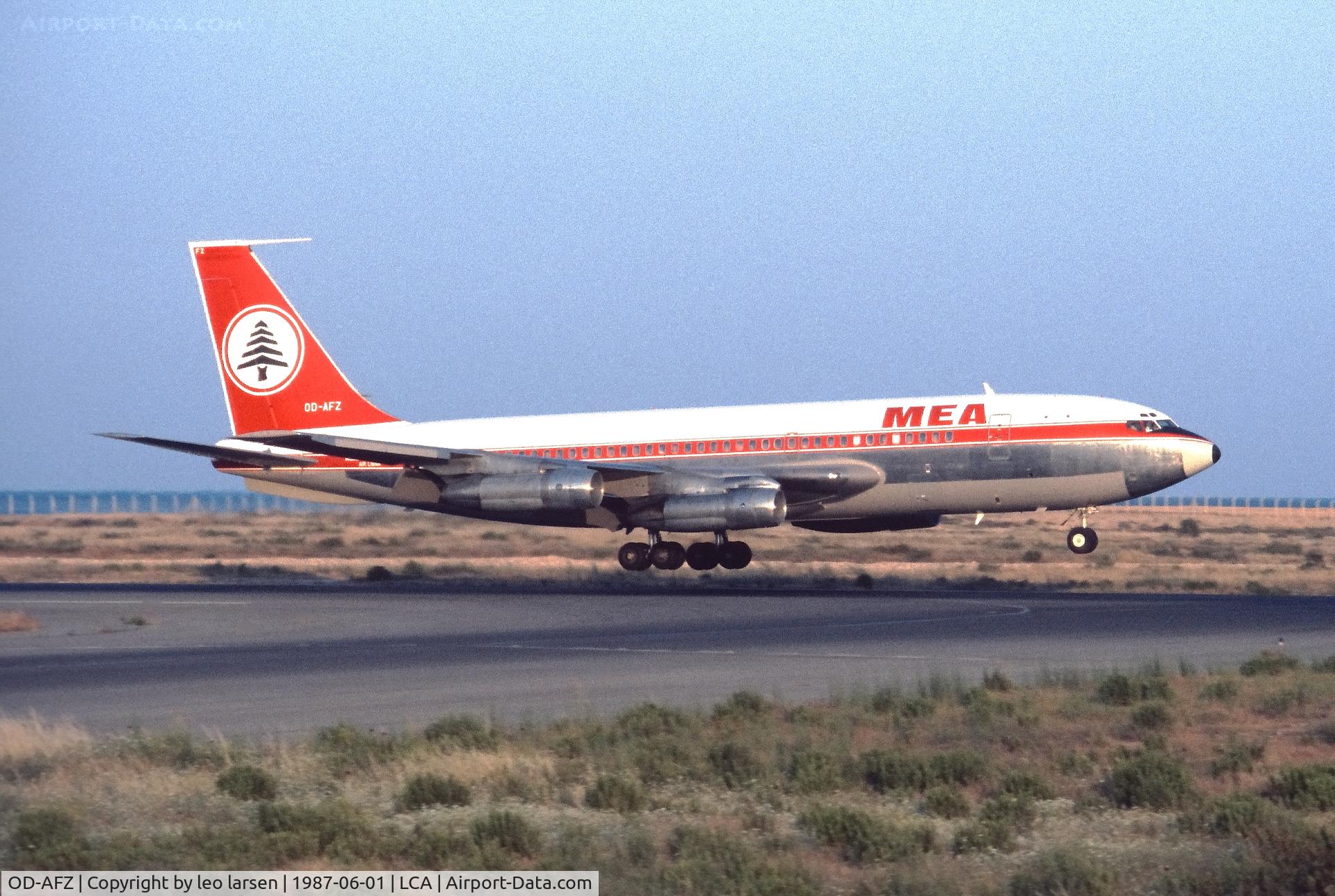 OD-AFZ, 1961 Boeing 720-023B C/N 18025, Larnaca 1.6.1987