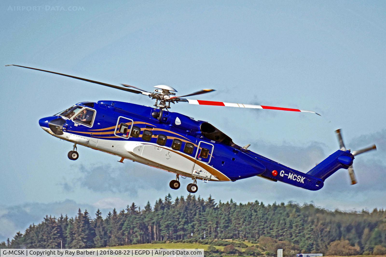 G-MCSK, 2014 Sikorsky S-92A C/N 920233, G-MCSK   Sikorsky S-92A  [920233] (Offshore Helicopter Services UK) Aberdeen-Dyce~G 22/08/2019