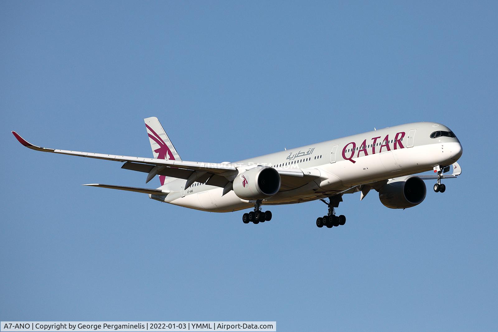 A7-ANO, 2020 Airbus A350-1041 C/N 368, Short final runway 16.