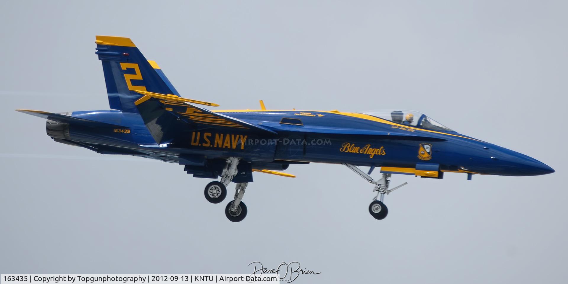 163435, 1987 McDonnell Douglas F/A-18C Hornet C/N 0634/C008, Blues returning from survey flight