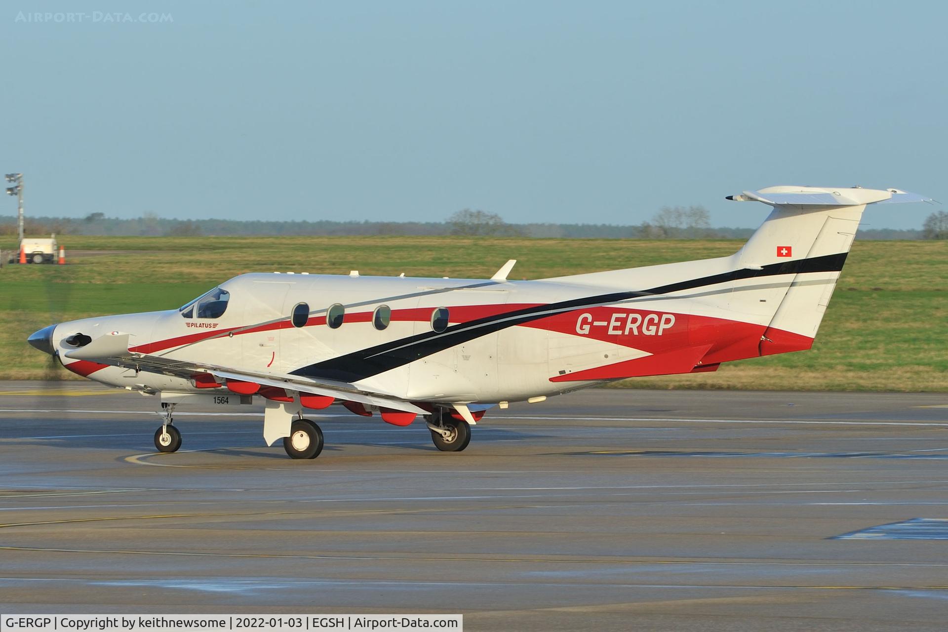 G-ERGP, 2015 Pilatus PC-12/47E C/N 1564, Arriving at Norwich from Fairoaks.