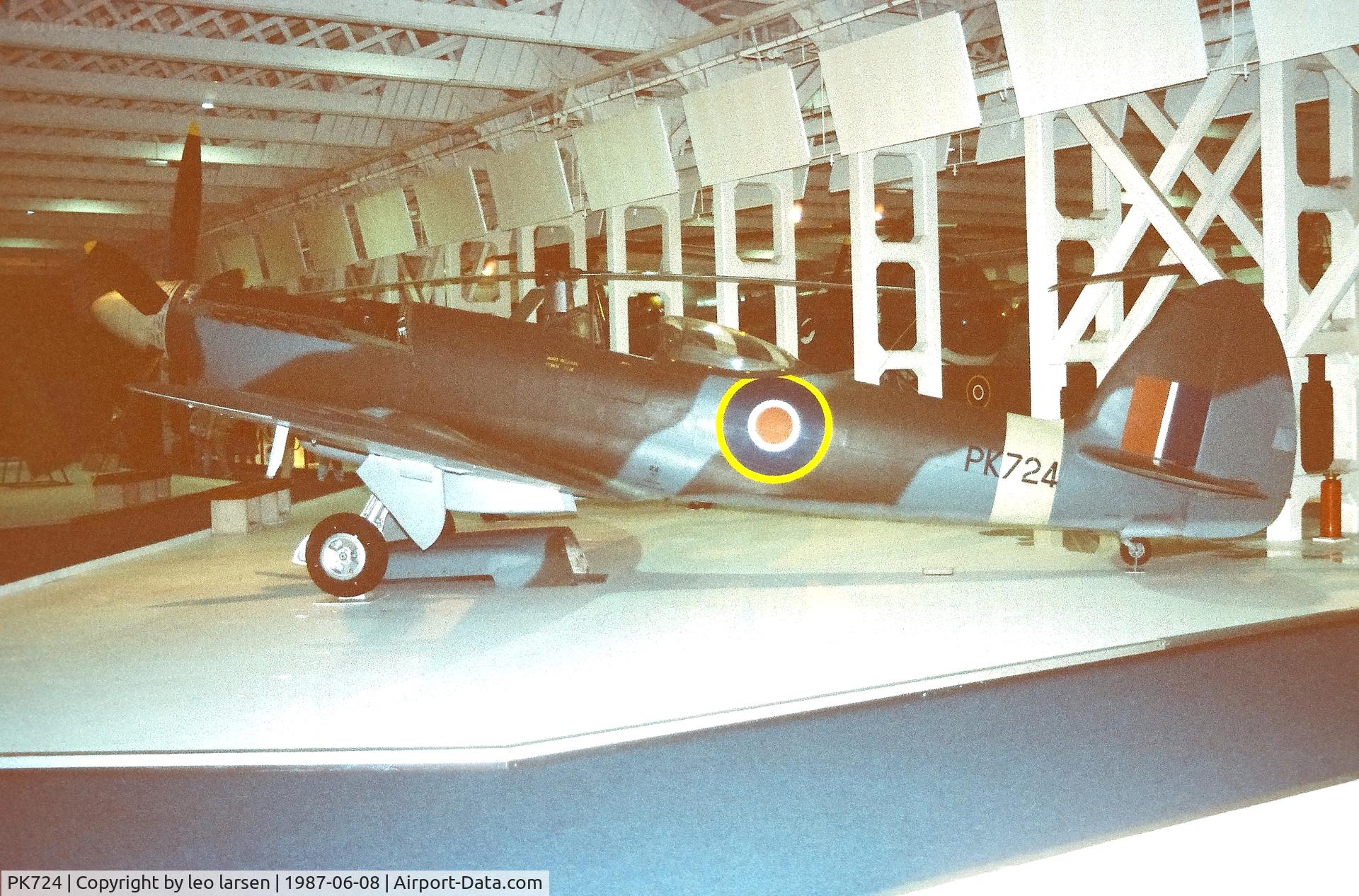 PK724, Supermarine 356 Spitfire F.24 C/N CBAF.255, RAF Museum Hendon 8.6.1987